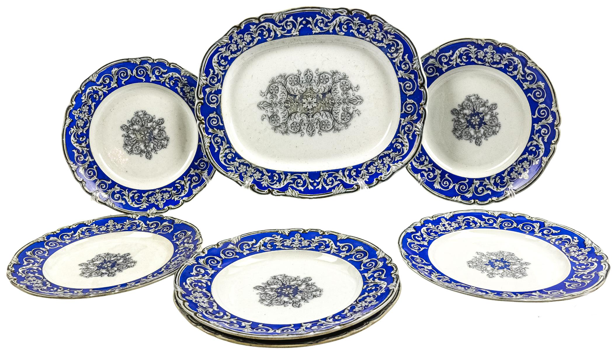 SEIS PLATOS Y BANDEJA DE LOZA ITALIANA
