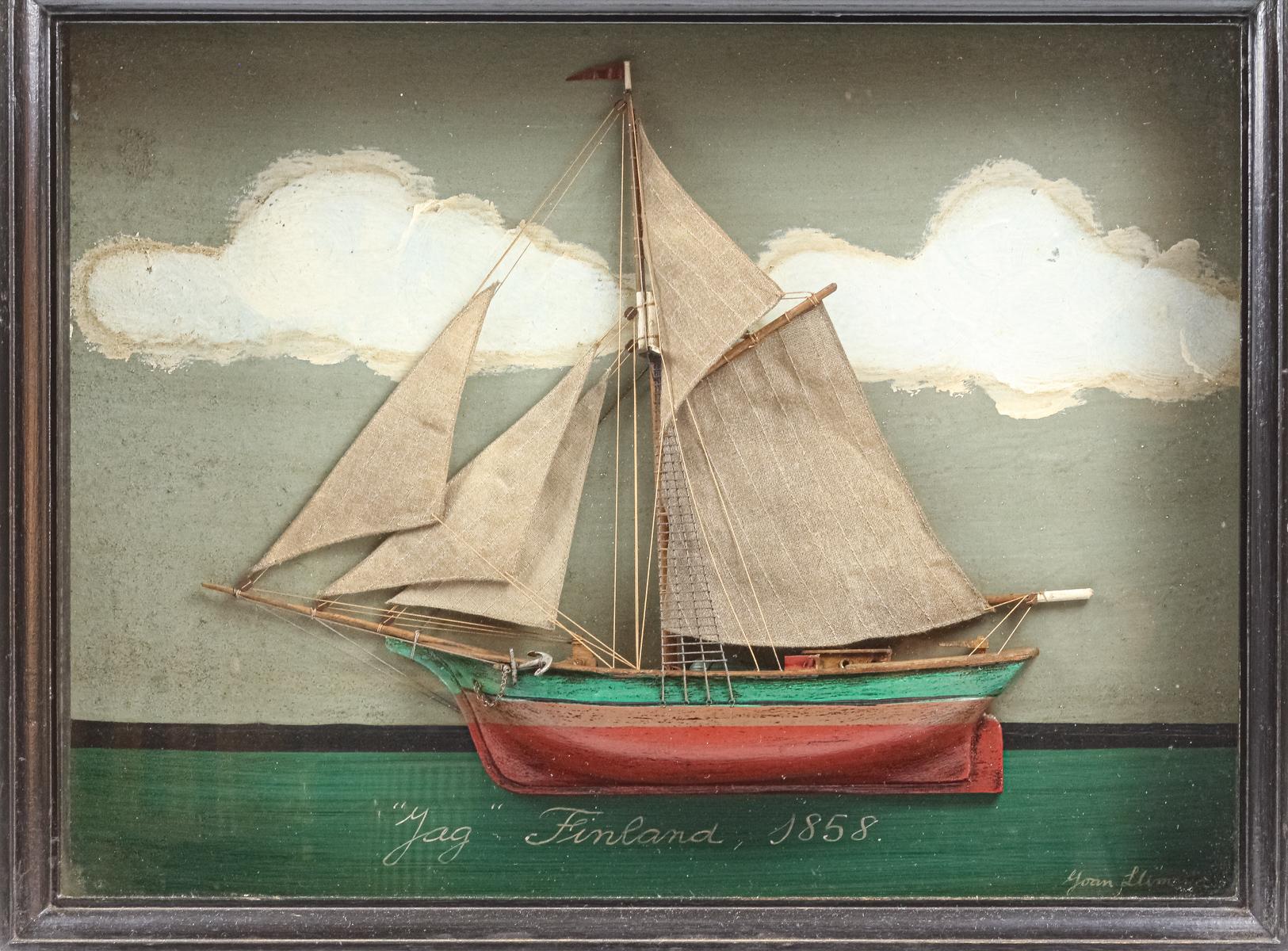 DOS MAQUETAS DE BARCO ENMARCADAS