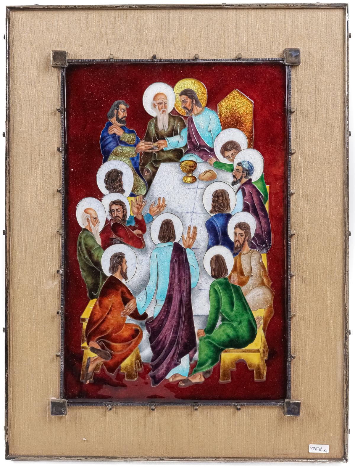 PLAFON ESMALTADO "SANTA CENA" DEL ÚLTIMO CUARTO DEL S.XX