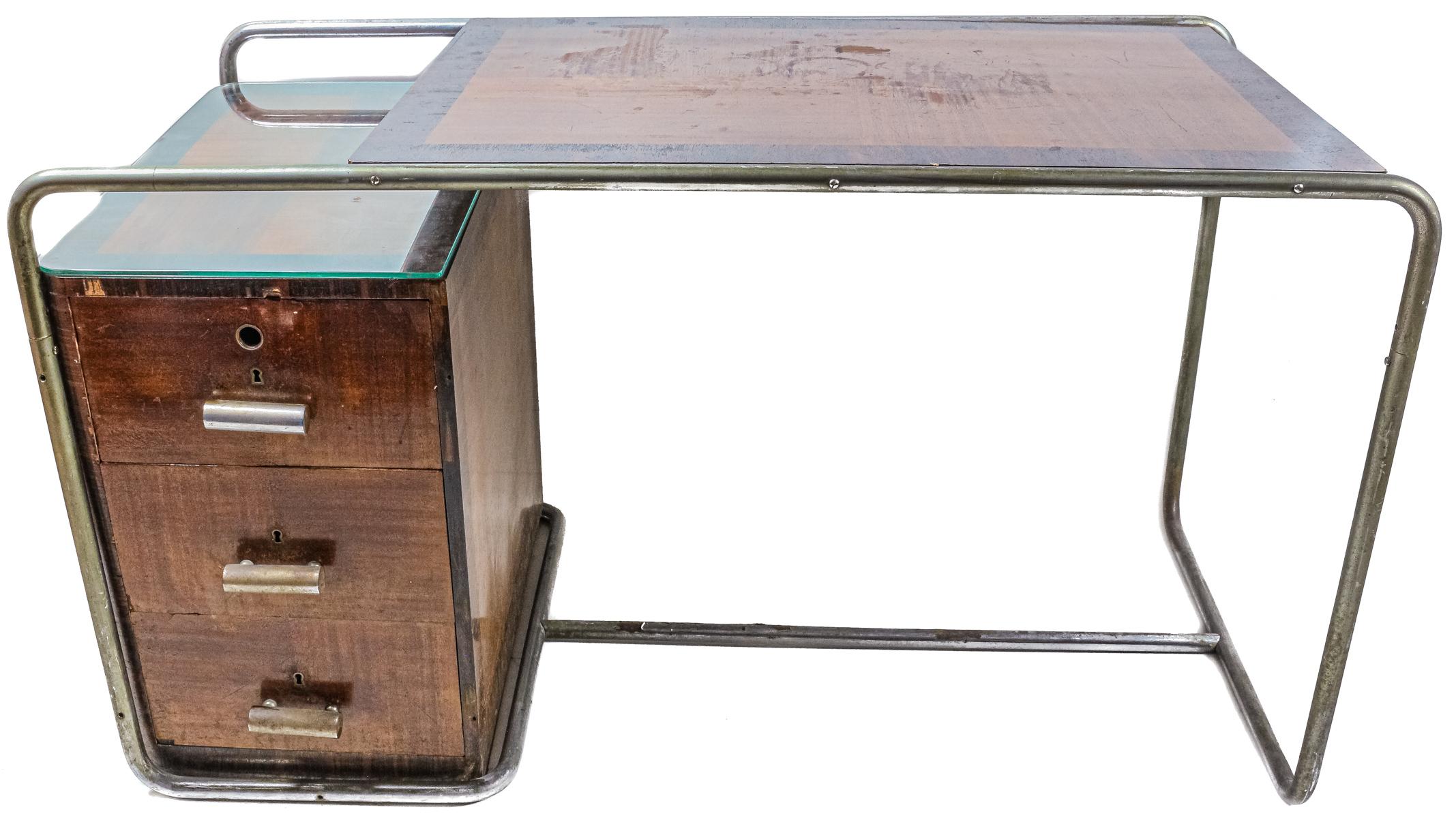 MESA DE DESPACHO Y SILLA DE LOS AÑOS 50