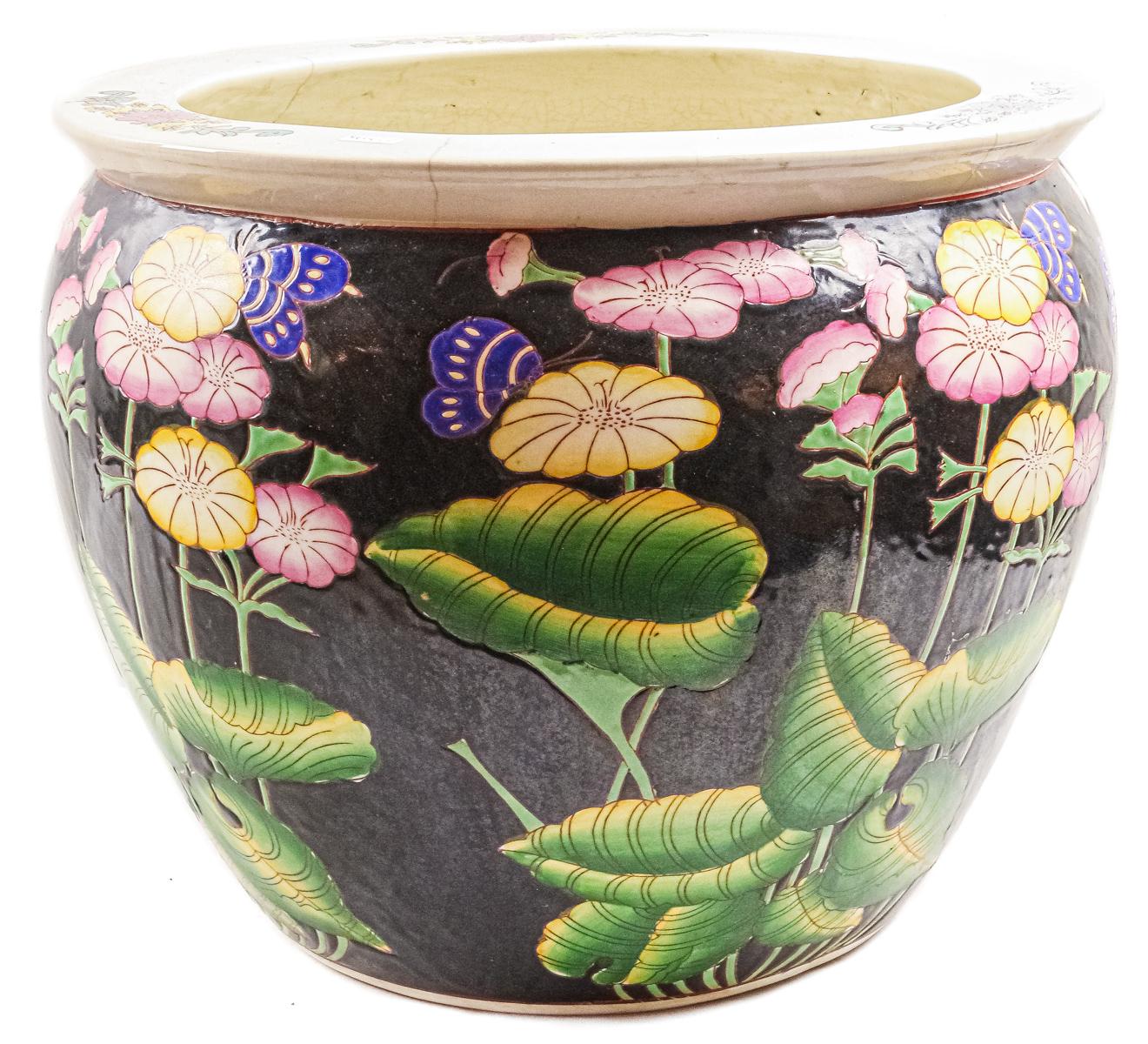 PECERA ORIENTAL EN PORCELANA DE LA SEGUNDA MITAD S.XX