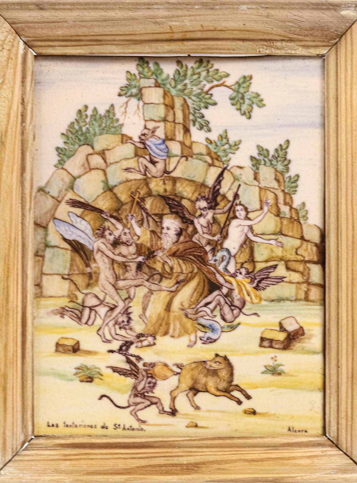 PAREJA DE AZULEJOS DE ALCORA DEL SIGLO XIX