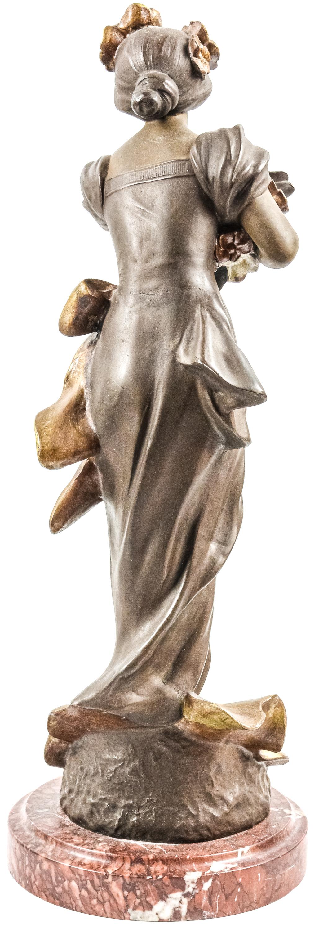 FIGURA ART NOUVEAU DE CALAMINA PATINADA