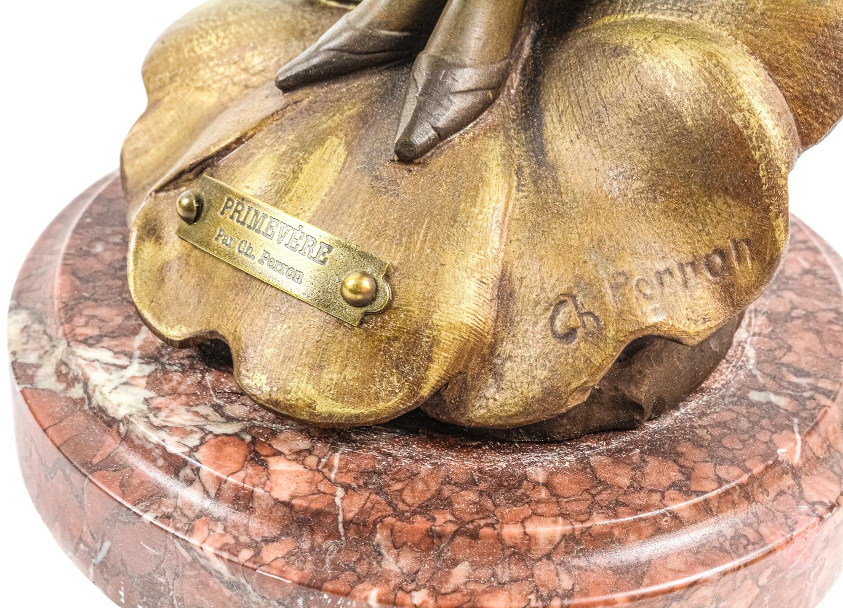FIGURA ART NOUVEAU DE CALAMINA PATINADA