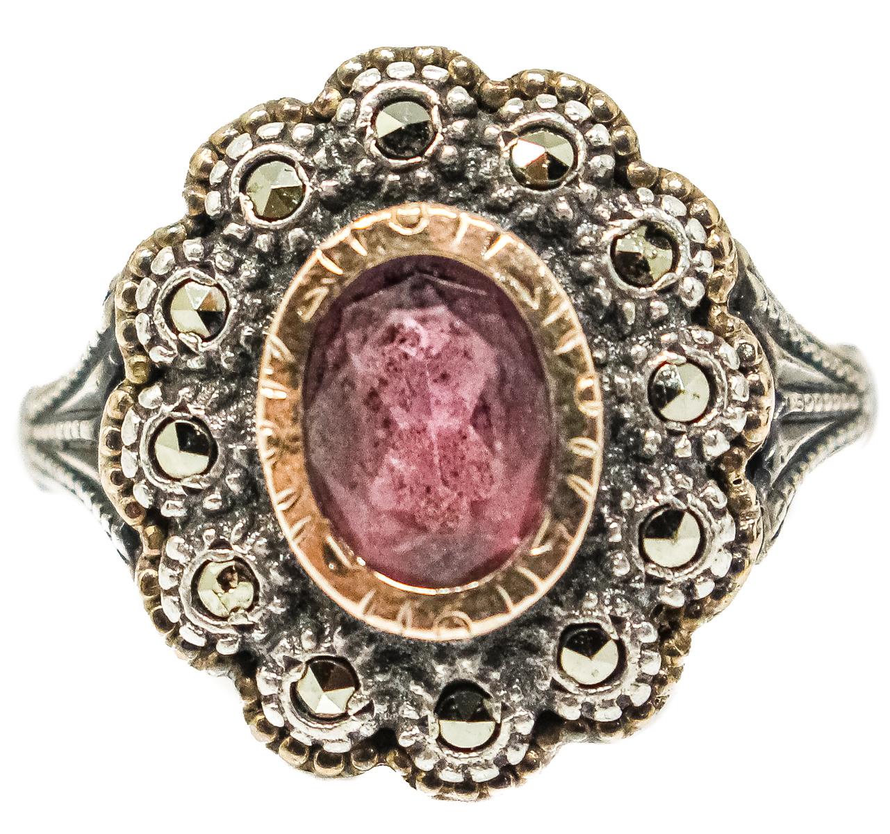 ANILLO ROSETÓN DE PLATA ESTILO ANTIGUO