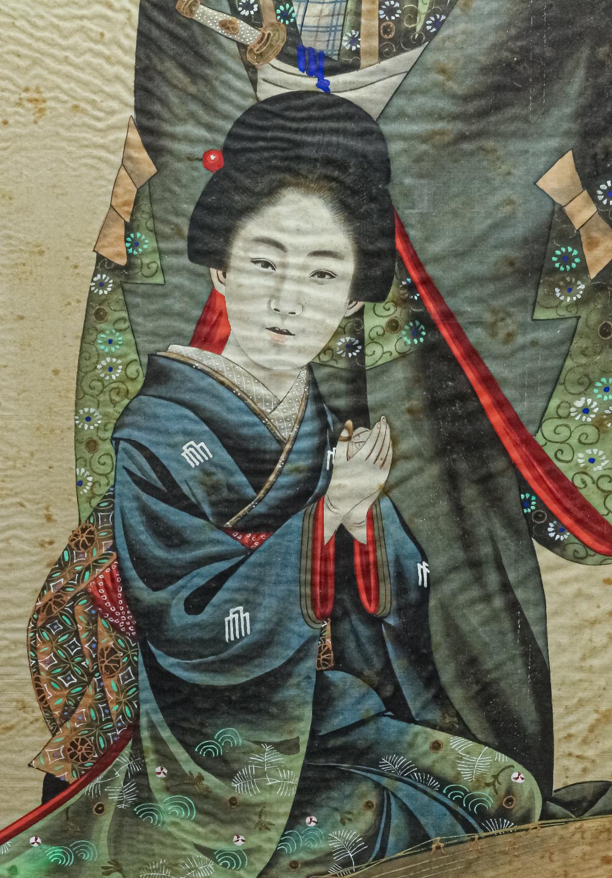 PAREJA DE ESCUELAS JAPONESAS DE FINALES DEL SIGLO XIX