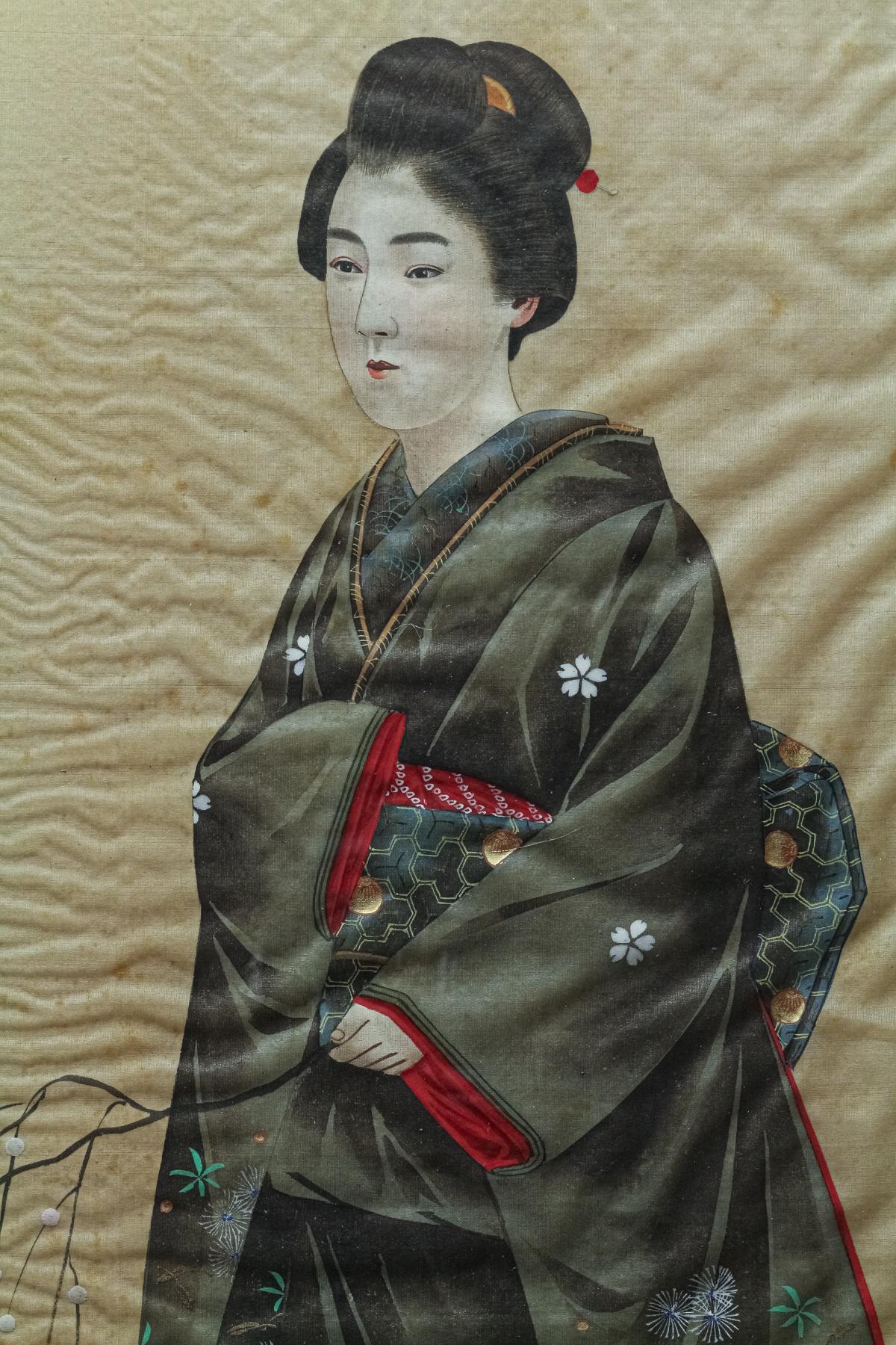 PAREJA DE ESCUELAS JAPONESAS DE FINALES DEL SIGLO XIX