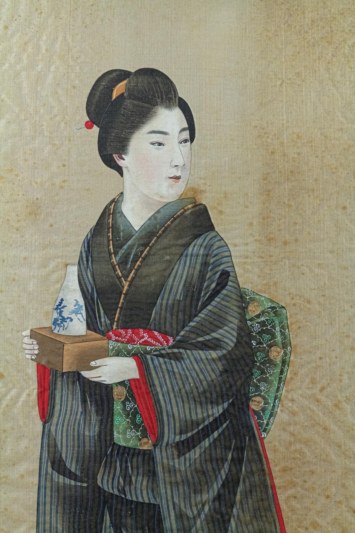 PAREJA DE ESCUELAS JAPONESAS DE FINALES DEL SIGLO XIX