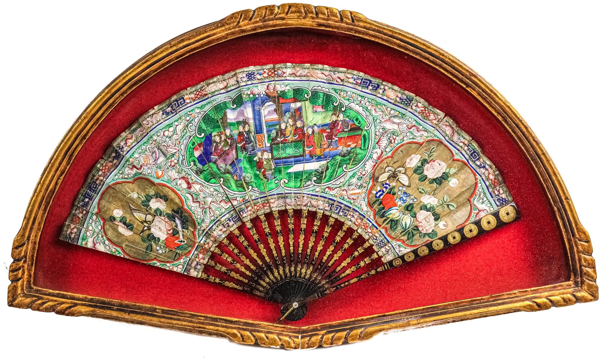 ABANICO ORIENTAL "MIL CARAS" DE FINALES DEL S S.XIX