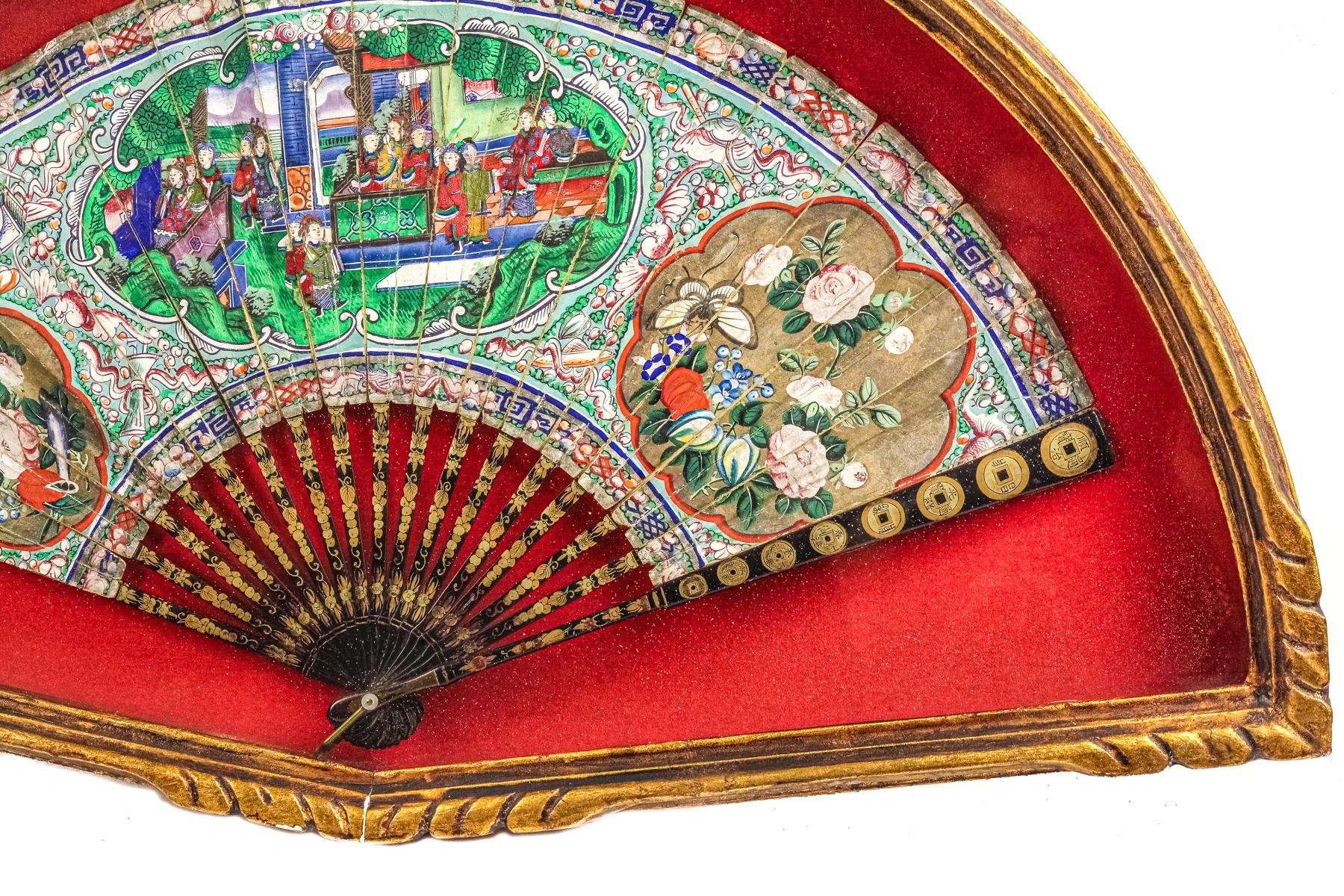 ABANICO ORIENTAL "MIL CARAS" DE FINALES DEL S S.XIX