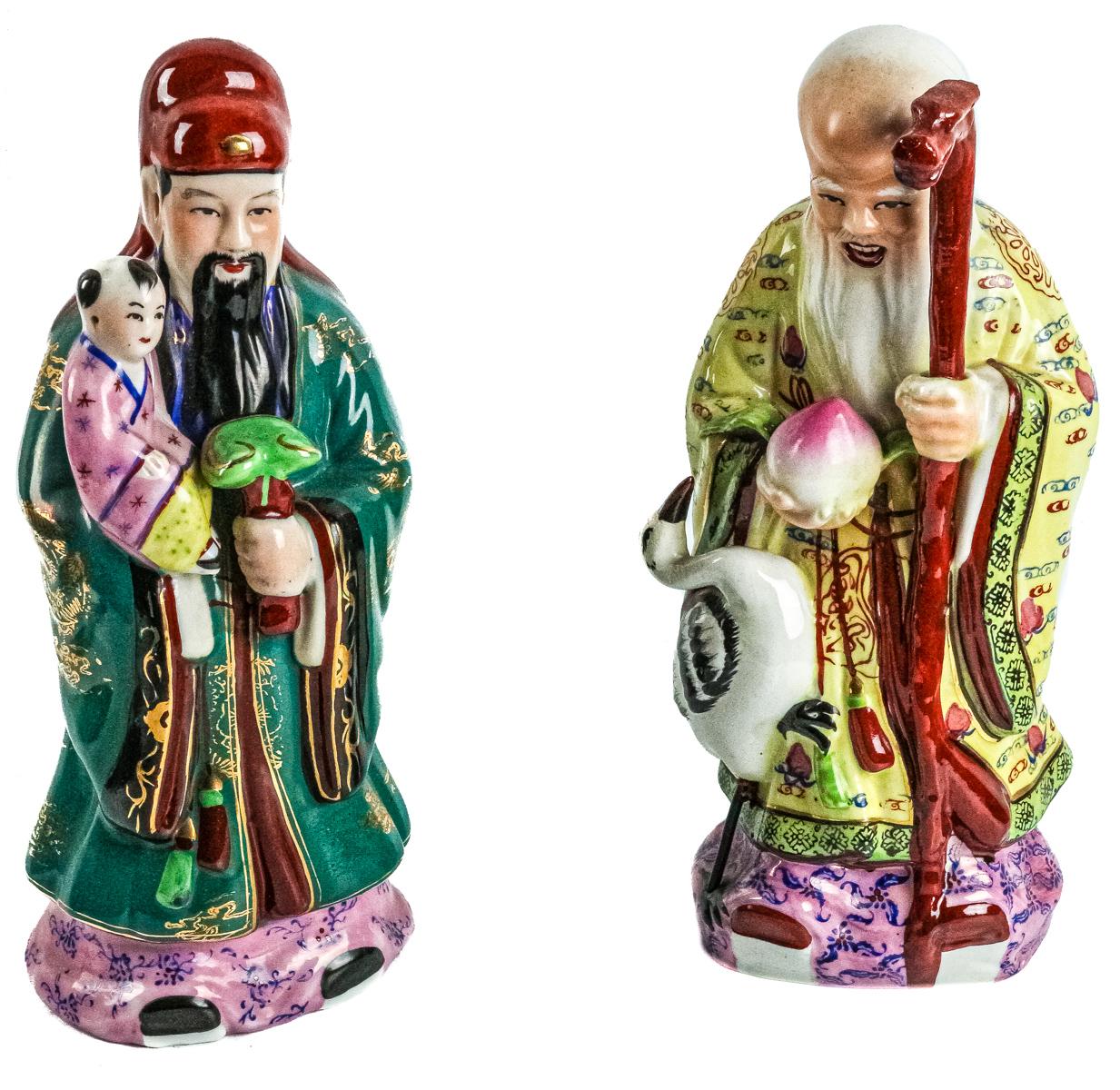 DOS FIGURAS DE PORCELANA ORIENTAL DE LA SEGUNDA MITAD S,XX