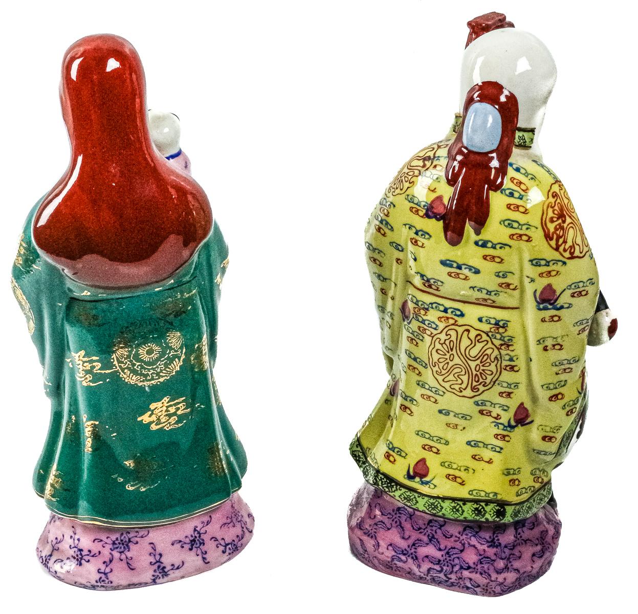 DOS FIGURAS DE PORCELANA ORIENTAL DE LA SEGUNDA MITAD S,XX