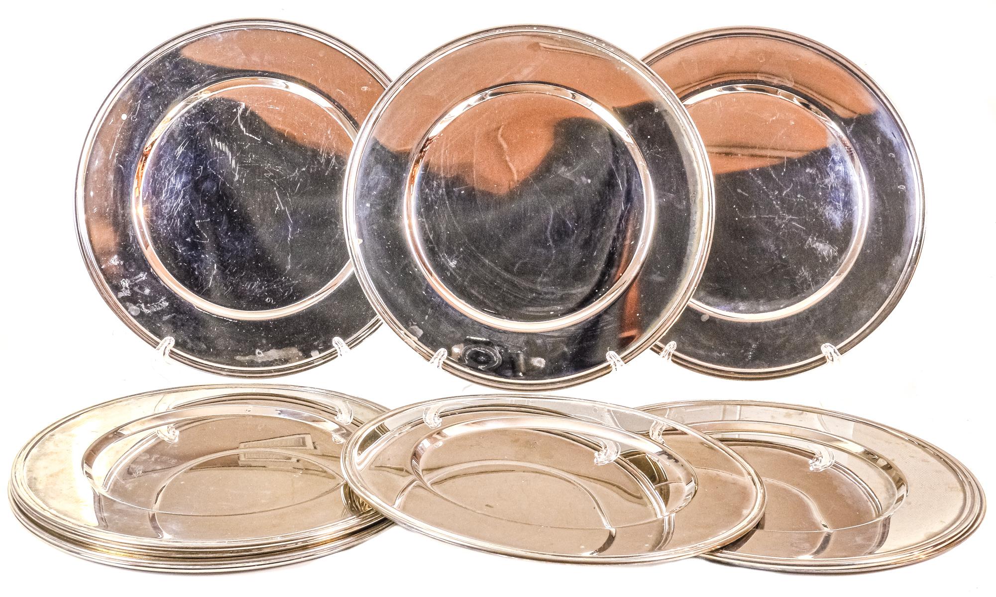 CONJUNTO DE 10 PLATOS DE RESPETO EN METAL 
