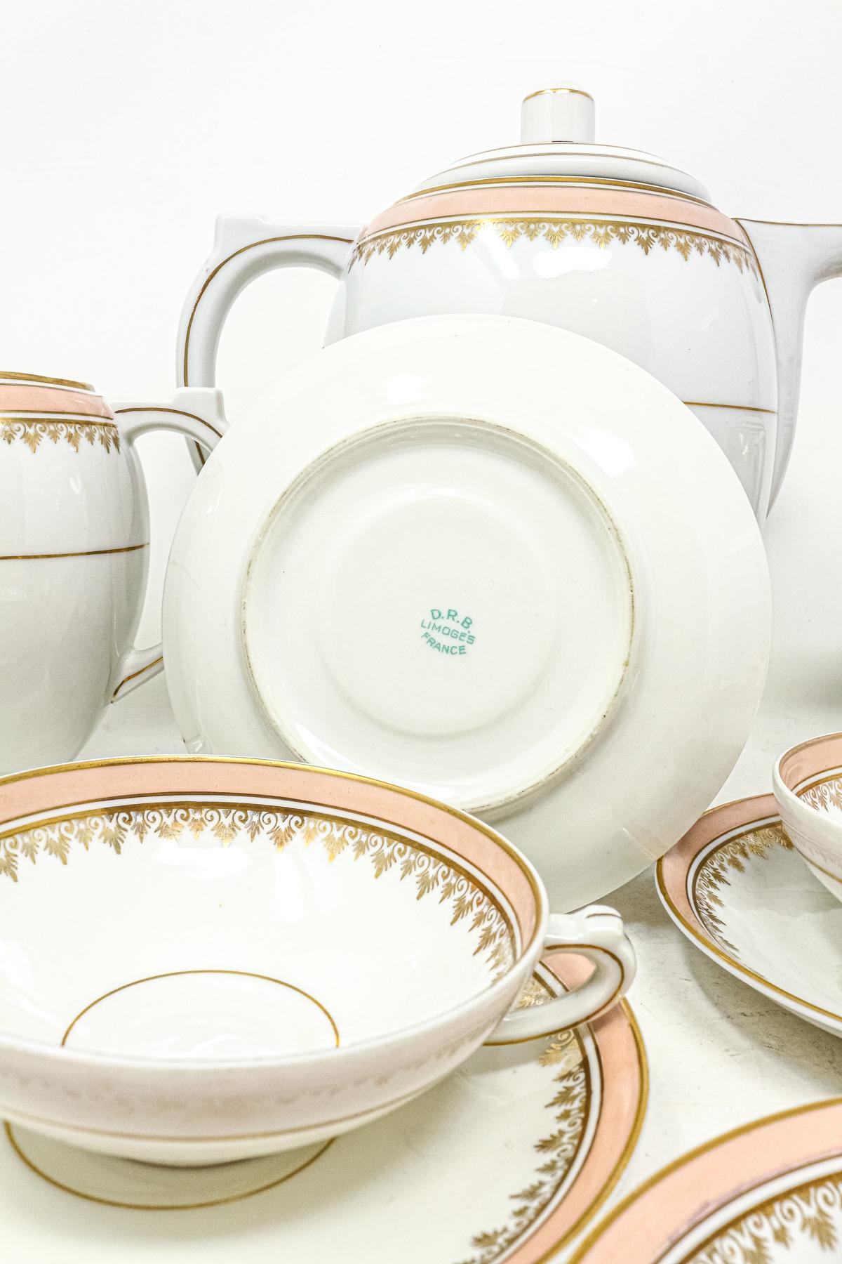 JUEGO PARA CHOCOLATE EN PORCELANA DE LIMOGES