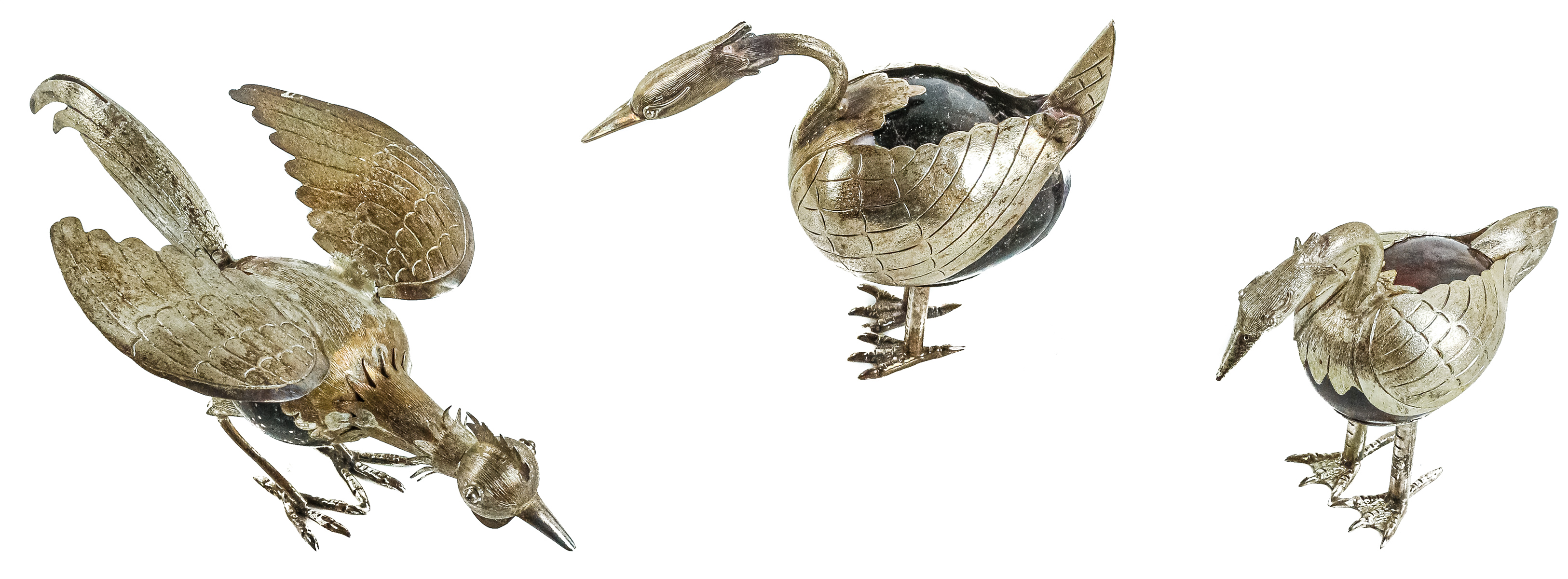 TRES FIGURITAS EN PLATA MEJICANA DEL ÚLTIMO CUARTO S.XX