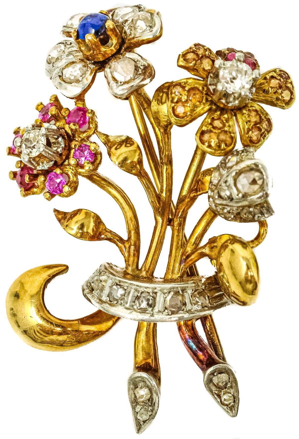 BROCHE FLORAL DE LOS AÑOS 40