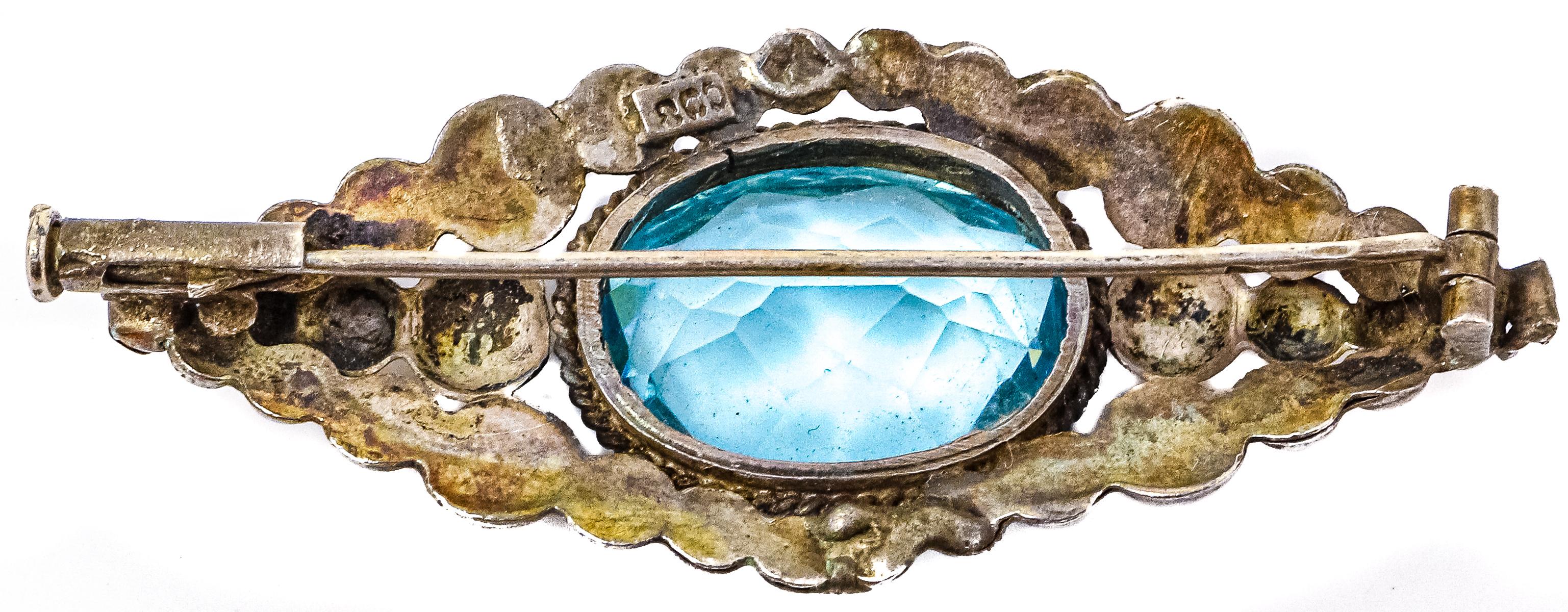 BROCHE CUARZO AZUL DE PPS. DEL S.XX