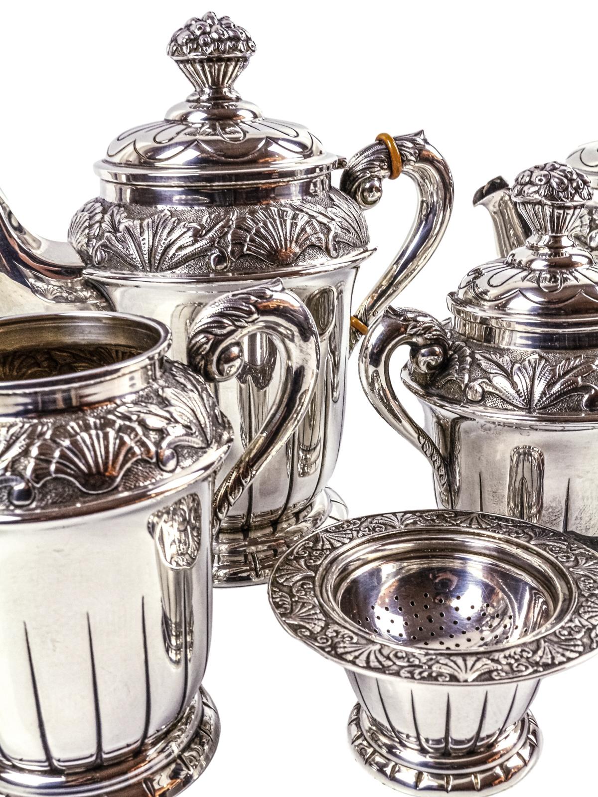 JUEGO DE CAFÉ DE PLATA DE LA PRIMERA MITAD DEL S.XX