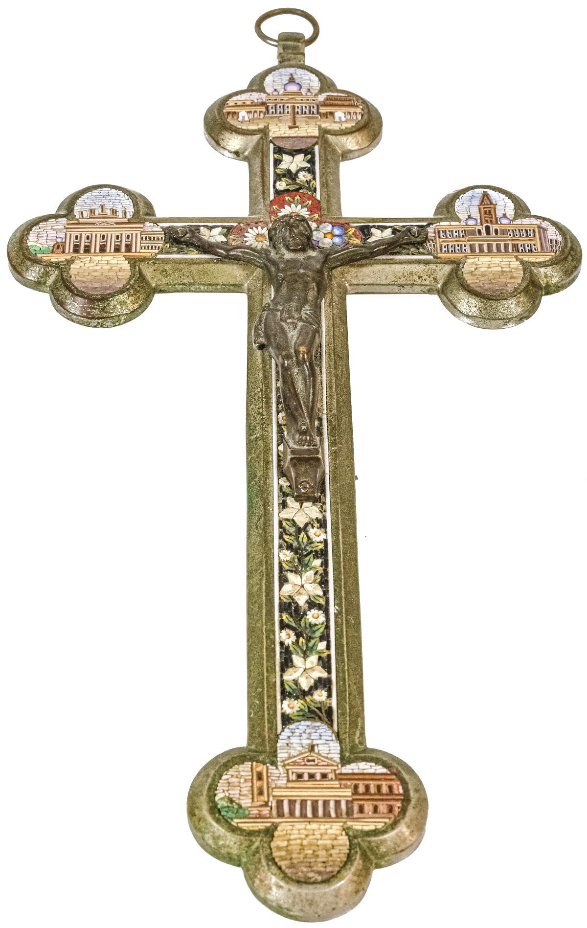 CRUCIFIJO ITALIANO DE MEDIADOS DE SIGLO XX