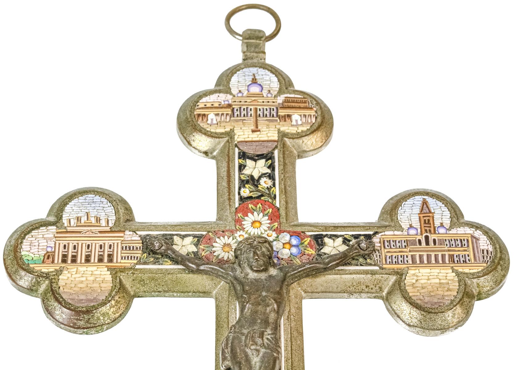 CRUCIFIJO ITALIANO DE MEDIADOS DE SIGLO XX