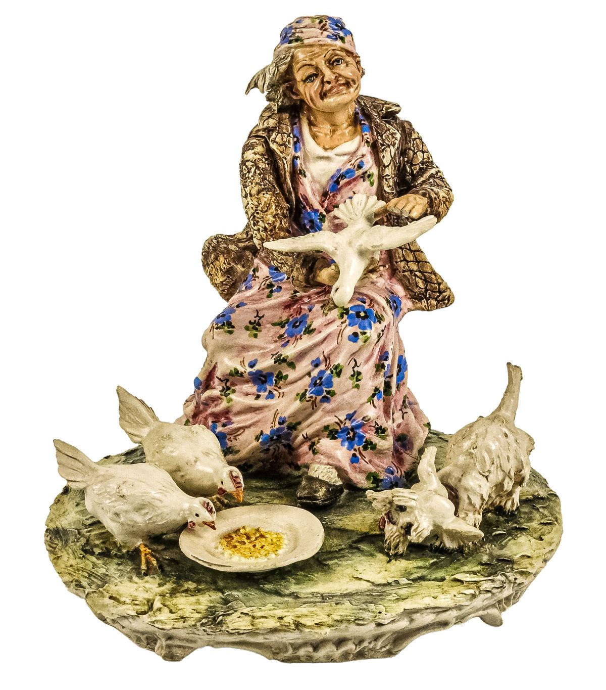 FIGURA EN CERÁMICA ITALIANA "CAPODIMONTE"