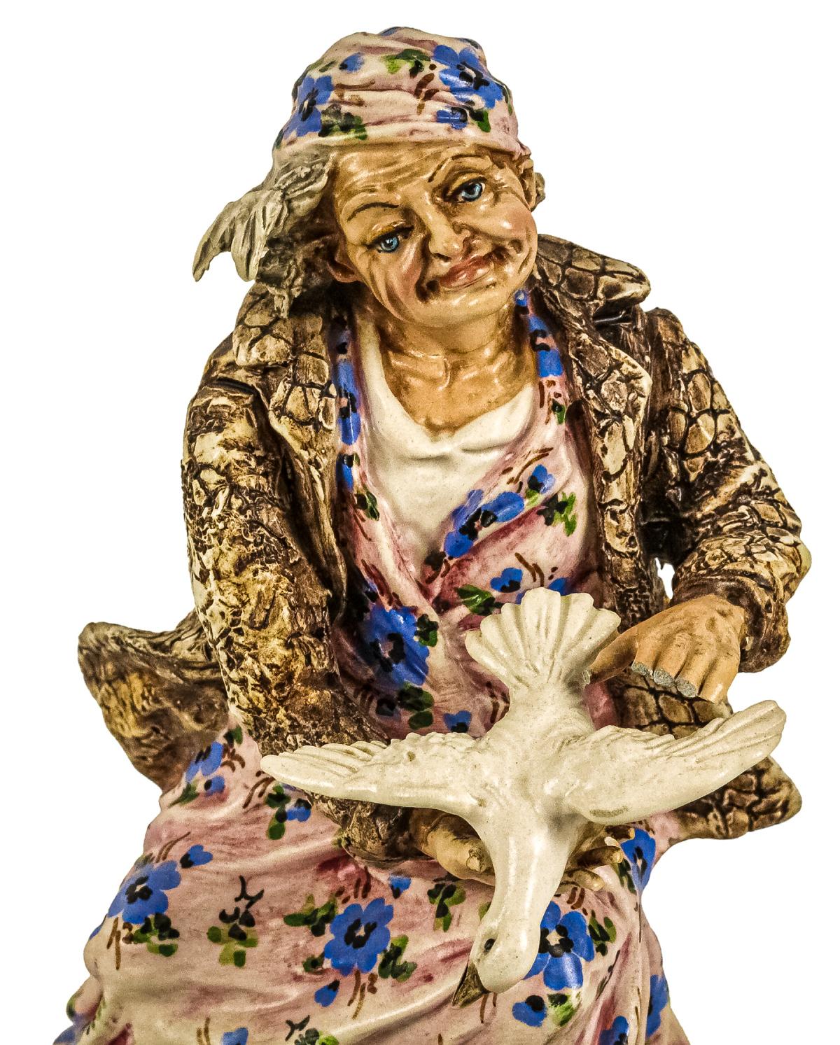 FIGURA EN CERÁMICA ITALIANA "CAPODIMONTE"