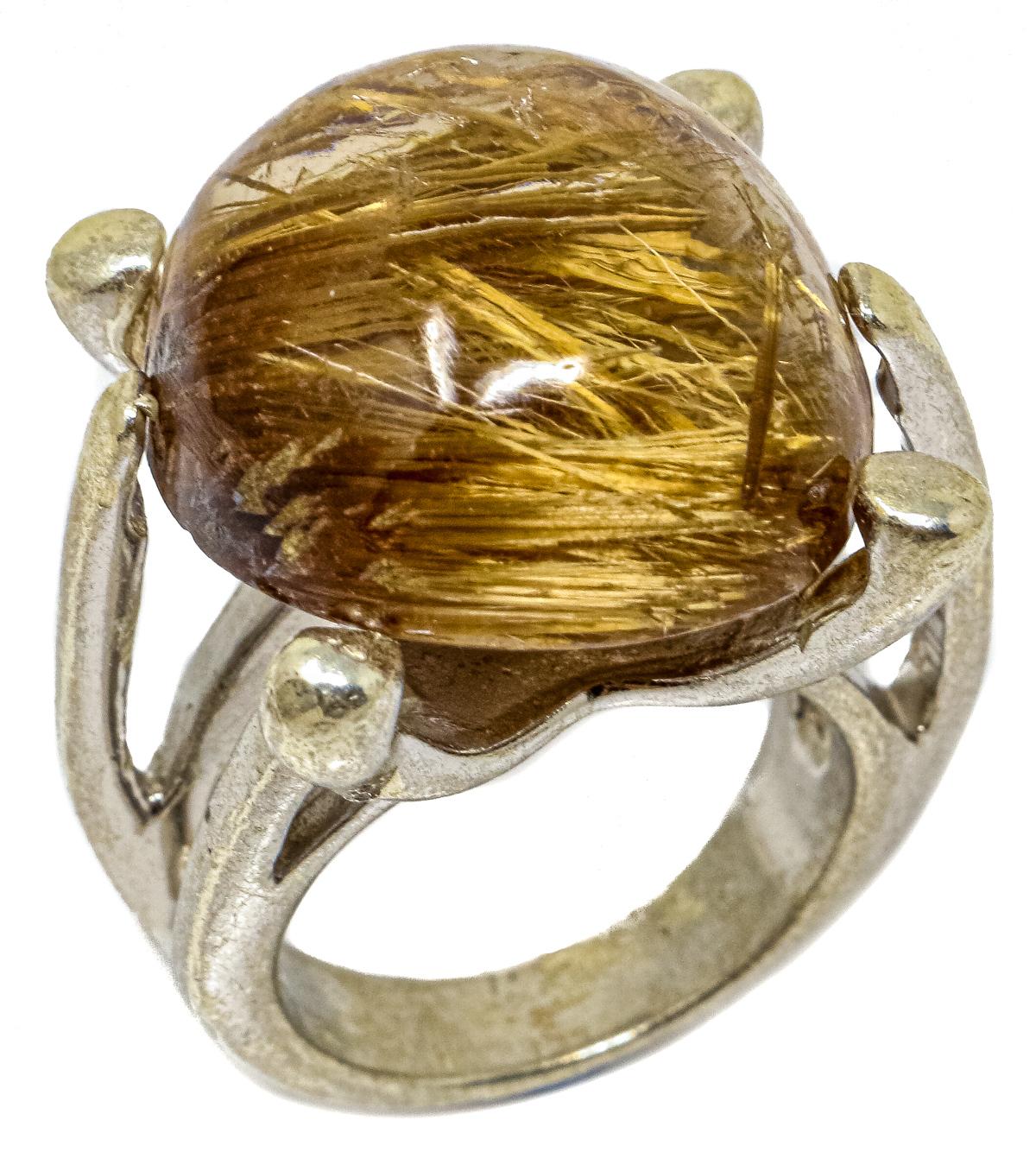 ANILLO DE DISEÑO CON CUARZO RUTILADO