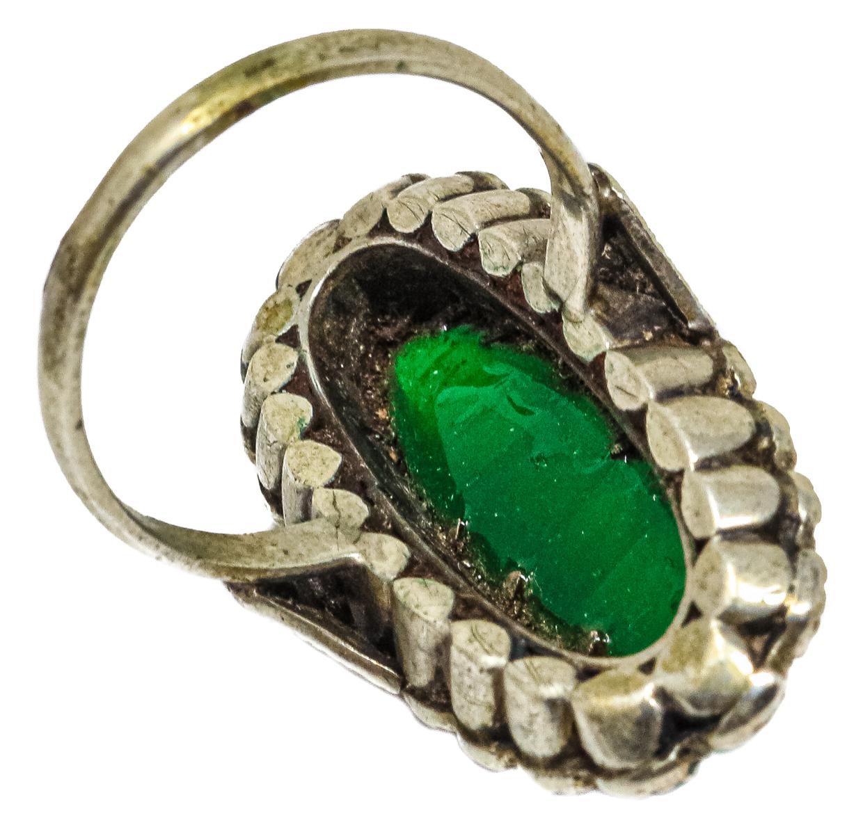 ANILLO LANZADERA CON ÁGATA VERDE