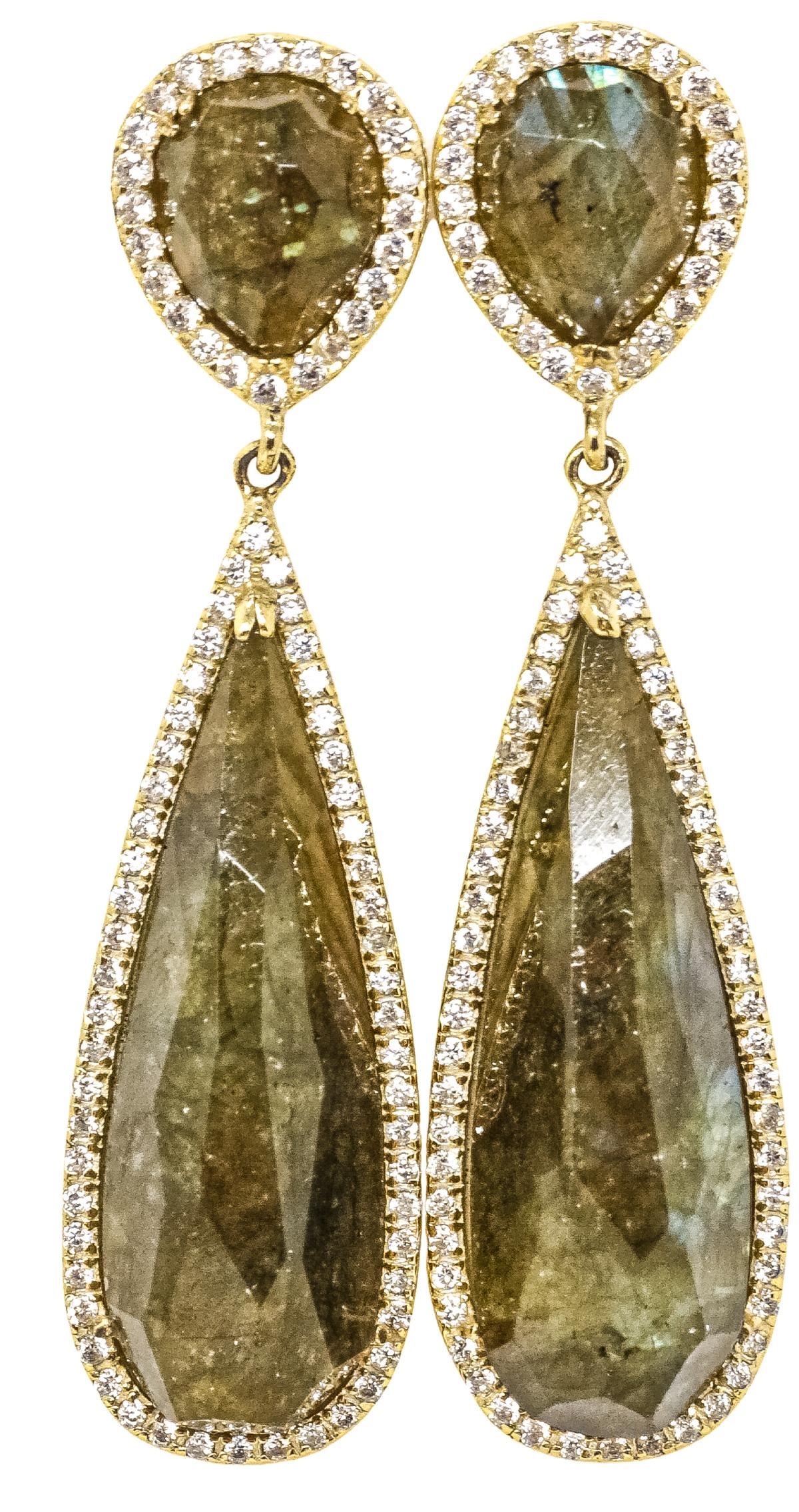 PENDIENTES CON LABRADORITA 
