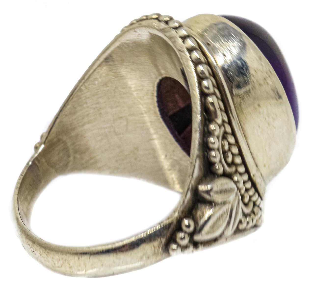 ANILLO DE PLATA CON AMATISTA