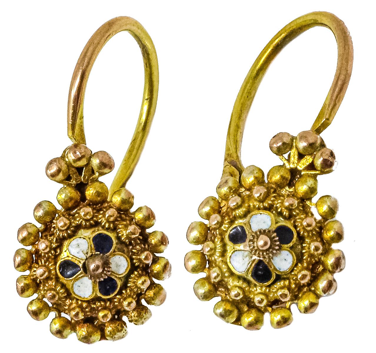 PENDIENTES CON ESMALTES DEL S.XIX