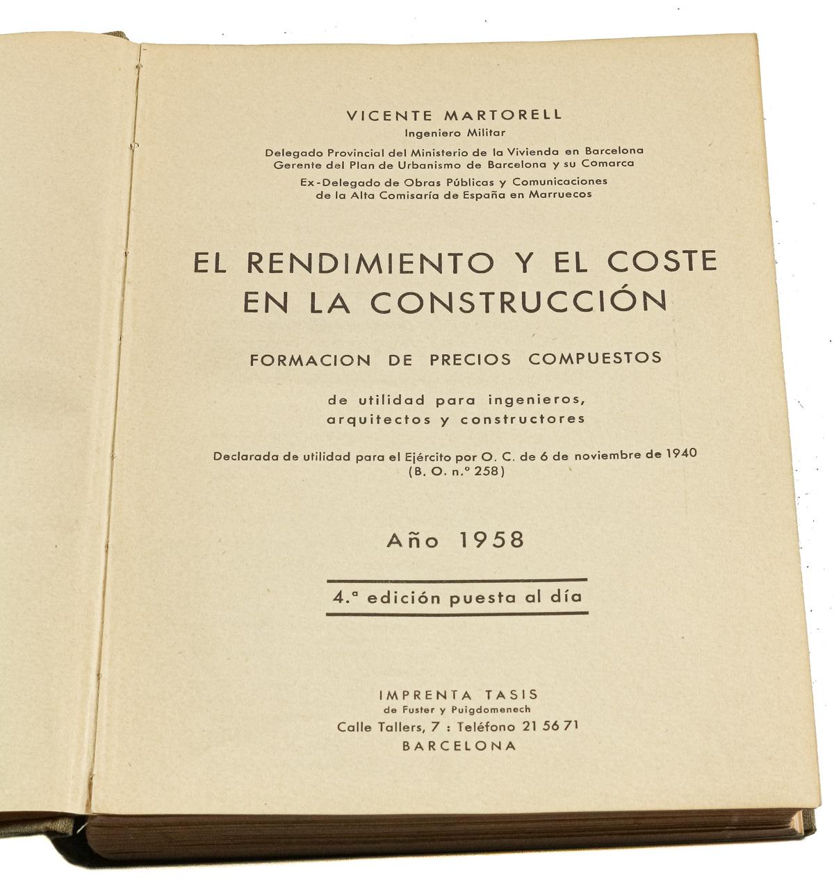 "EL RENDIMIENTO Y EL COSTE EN LA CONSTRUCCIÓN"