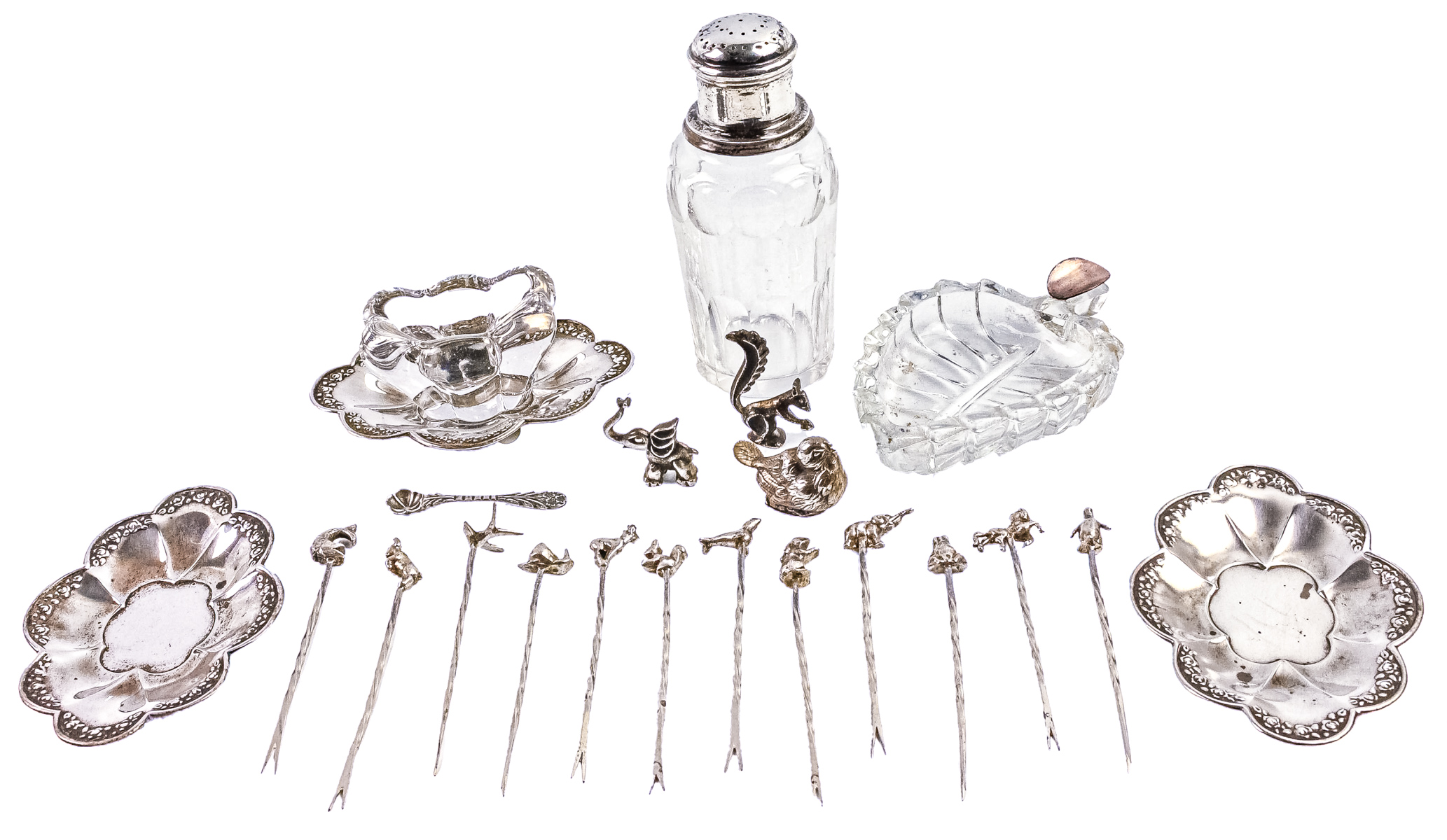LOTE VARIADO EN PLATA Y CRISTAL DE MEDIADOS DEL S.XX