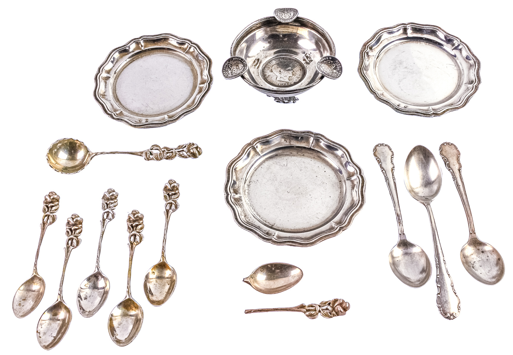LOTE DE PEQUEÑAS PIEZAS EN PLATA DE MEDIADOS DEL S.XX