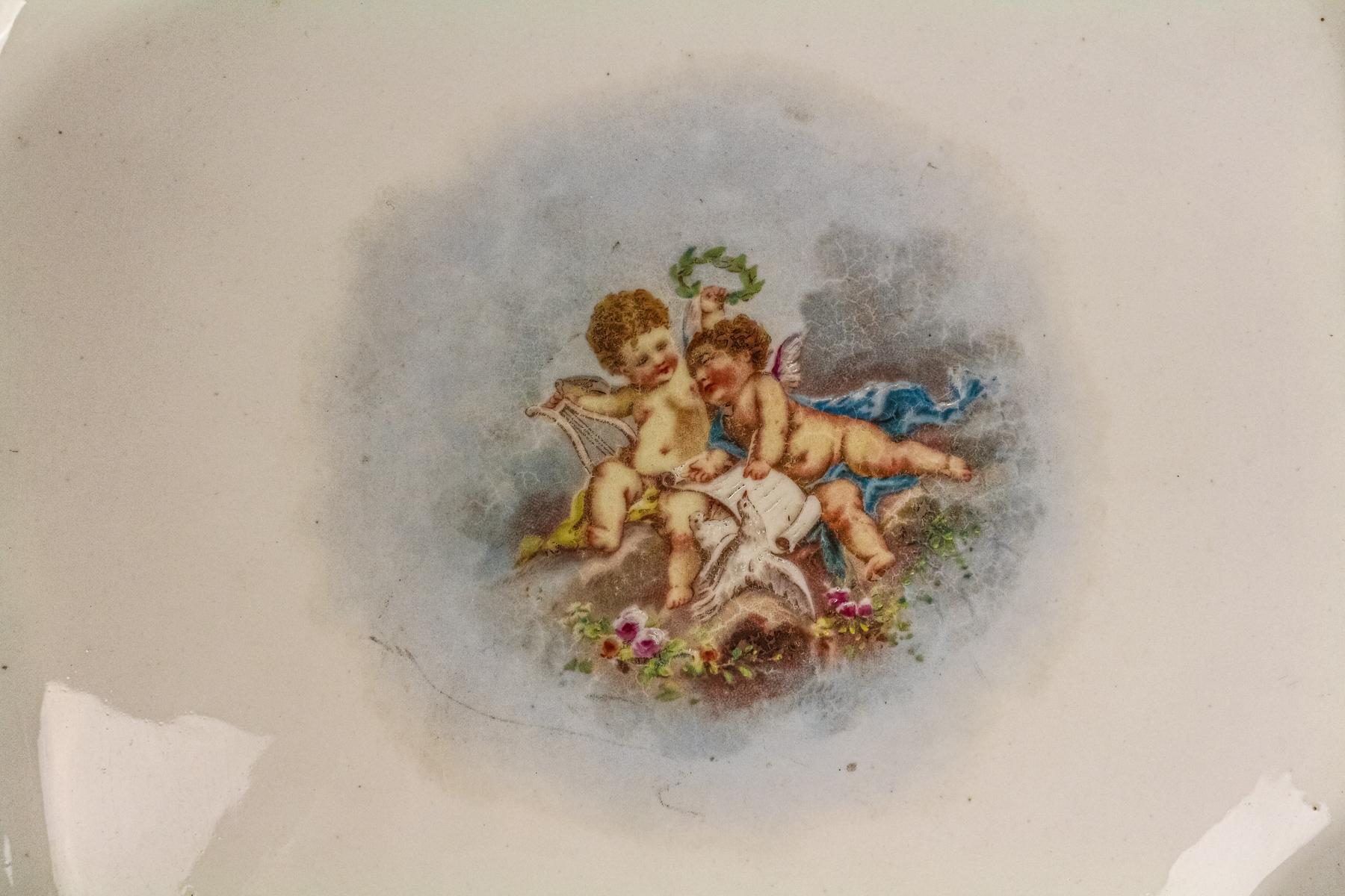 BANDEJA EN PORCELANA FRANCESA DE PRINCIPIOS DEL S.XX