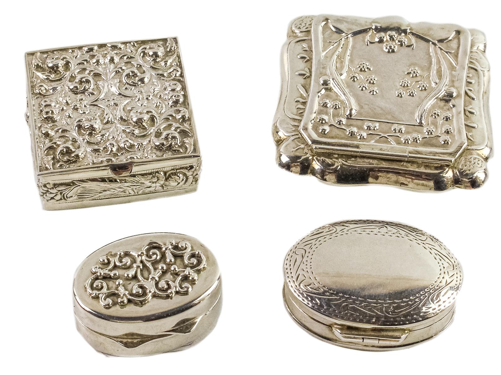 LOTE DE CUATRO CAJITAS DE PLATA