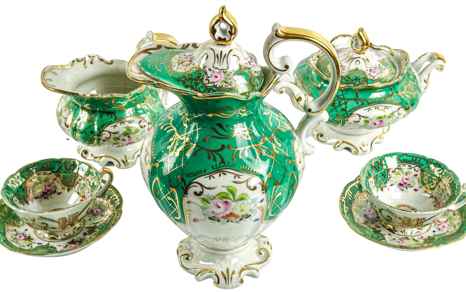 JUEGO DE CAFÉ DE PORCELANA  SANTA CLARA