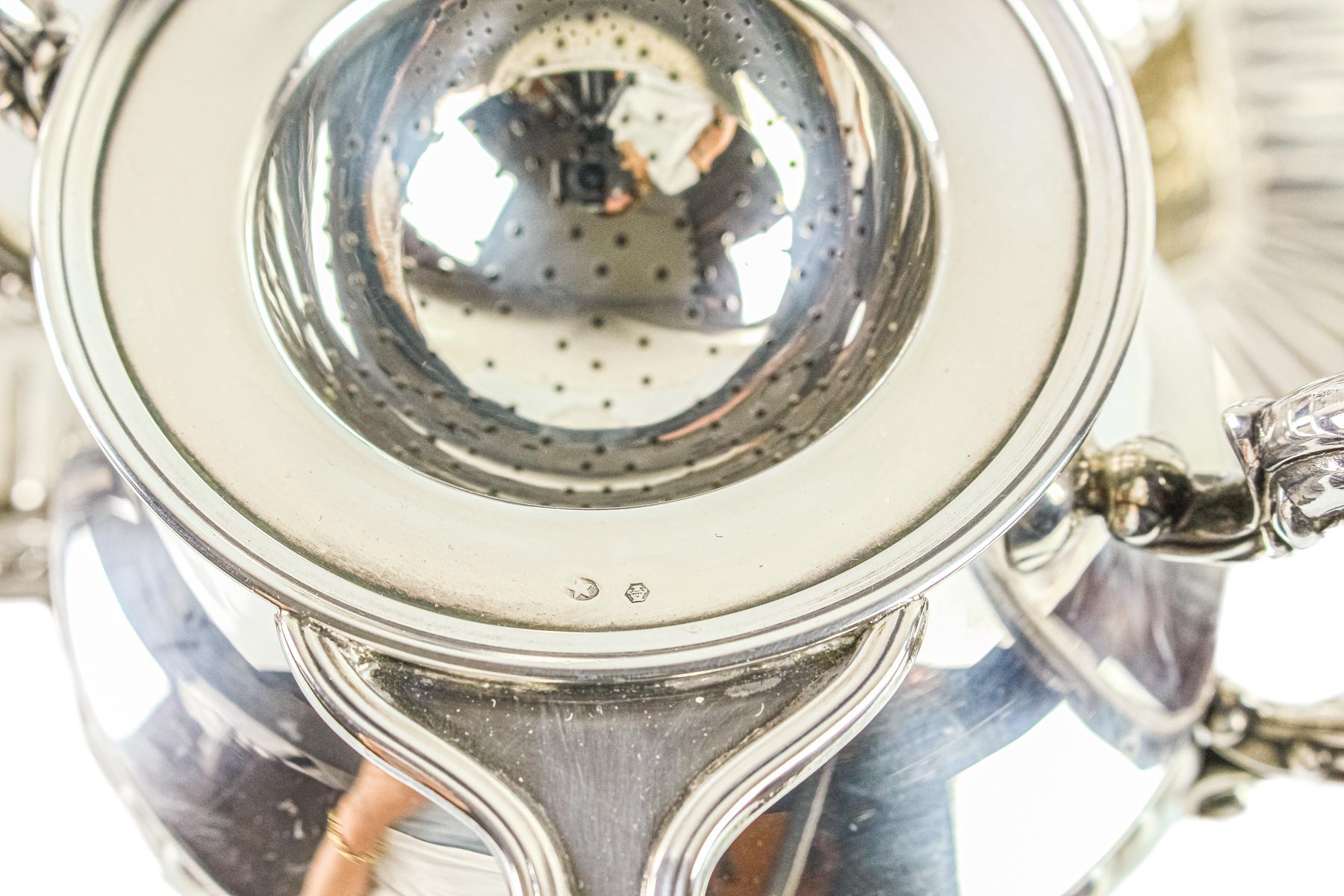 JUEGO DE CAFÉ DE PLATA DE MEDIADOS DE SIGLO XX