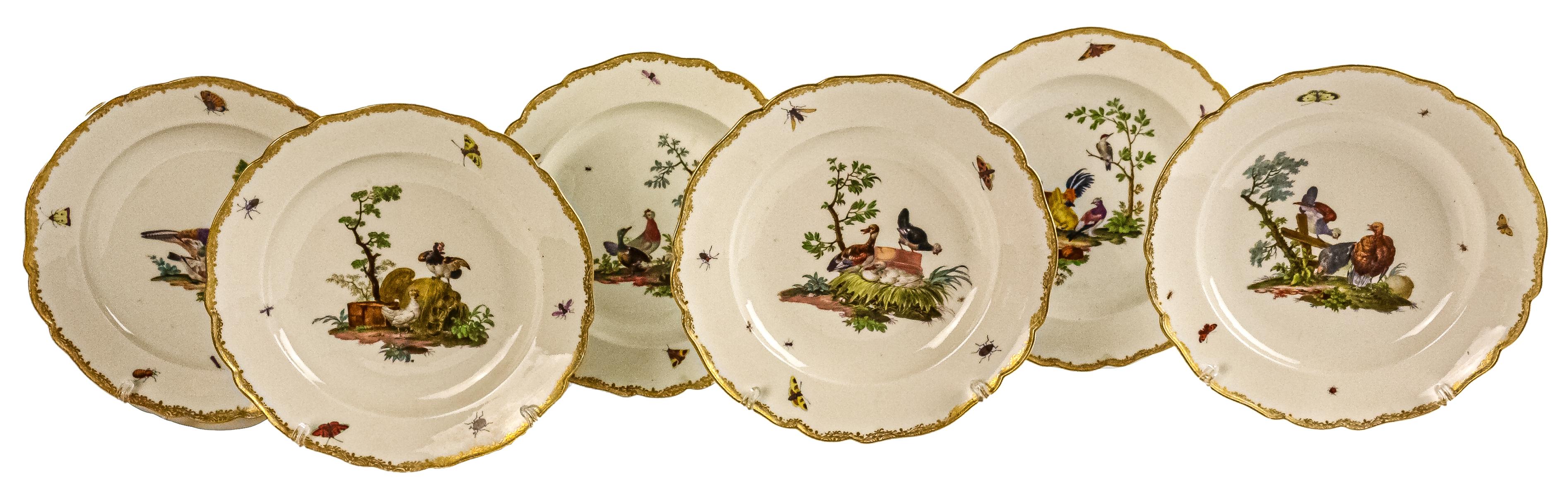 SEIS PLATOS DE PORCELANA ALEMANA DE PRINCIPIOS DEL S.XX