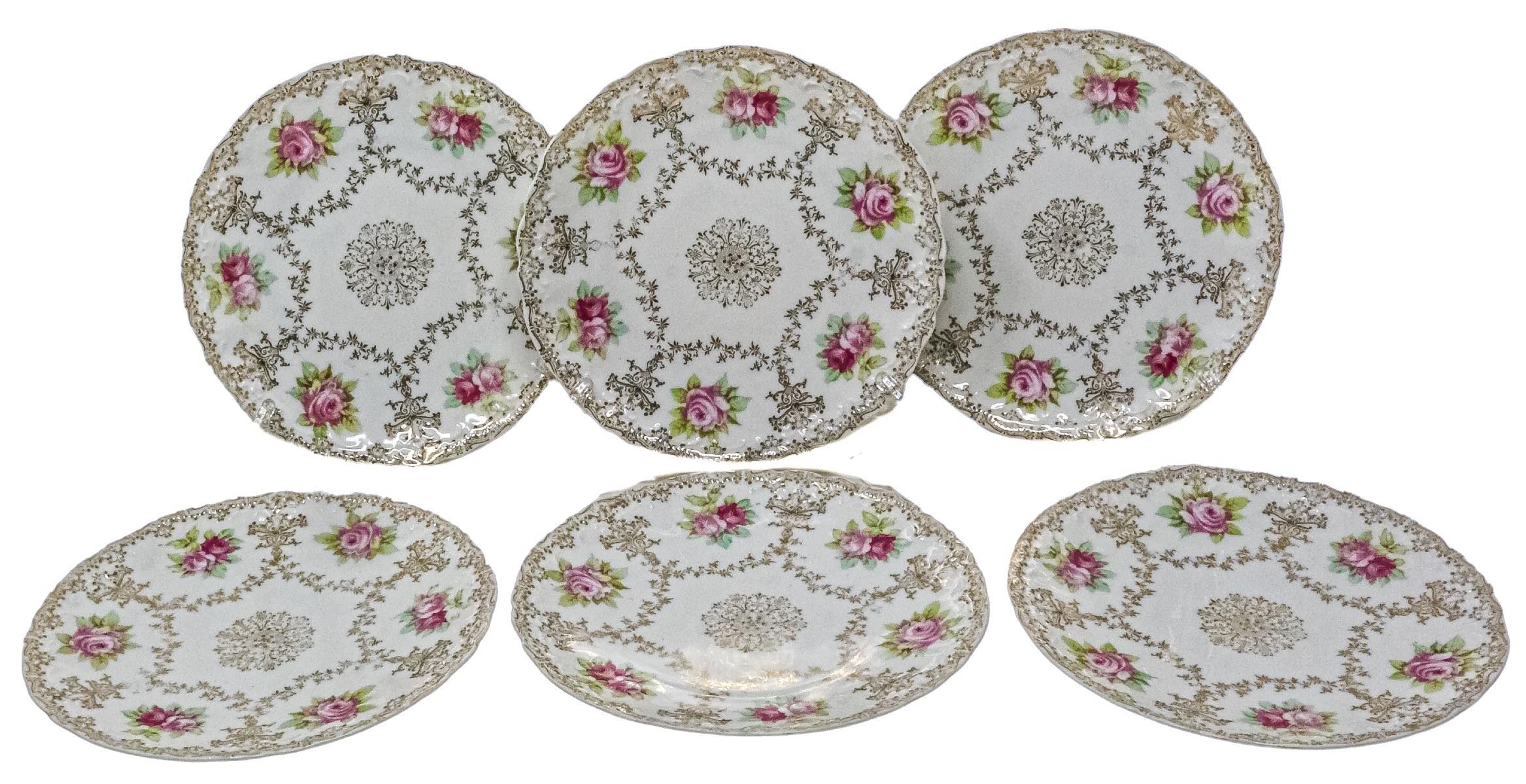 SEIS PLATOS EN PORCELANA ALEMANA DE PRINCIPIOS DEL S.XX