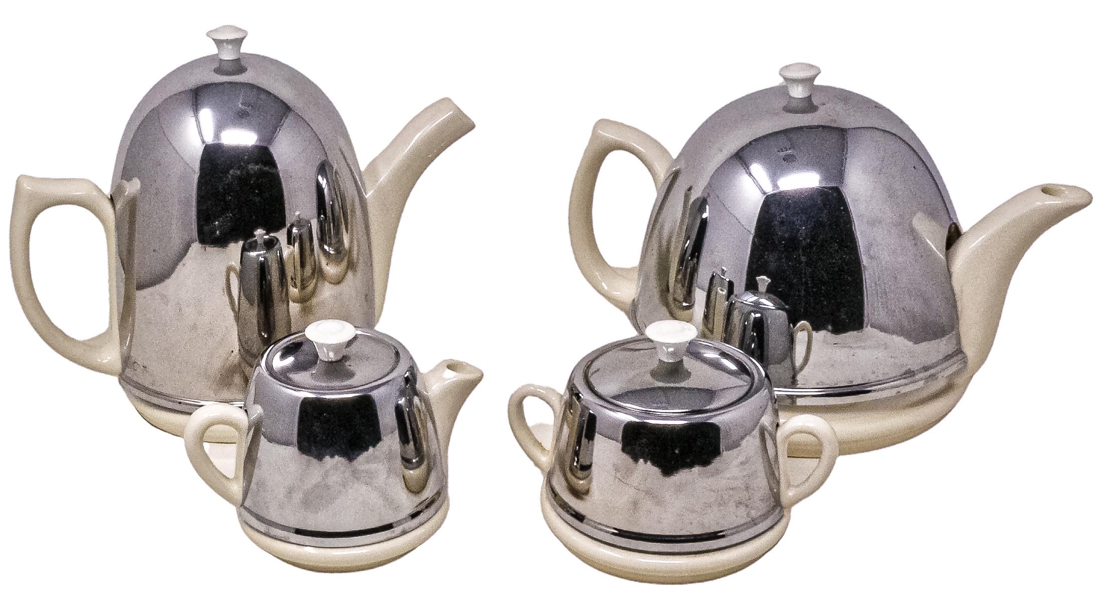 SERVICIO DE TÉ Y CAFÉ EN LOZA Y METAL DEL PRIMER TERCIO S.XX