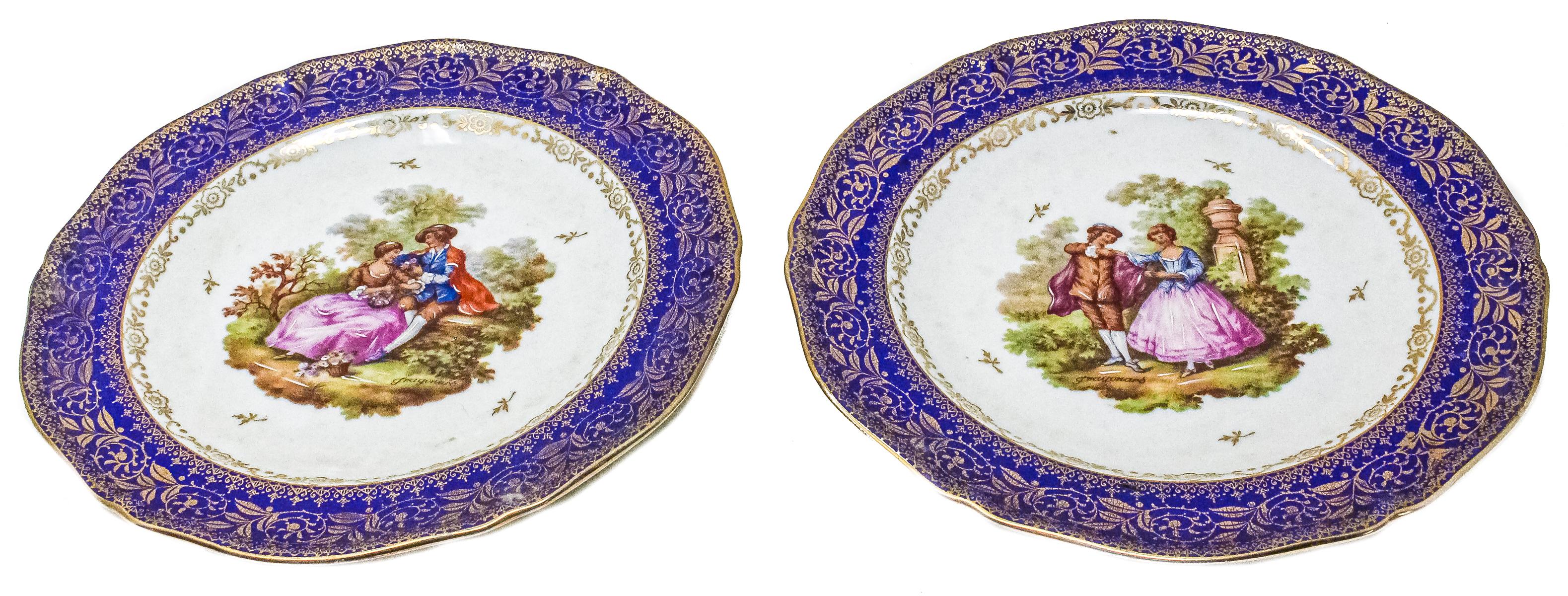 DOS PLATOS Y CUENCO EN PORCELANA LIMOGES