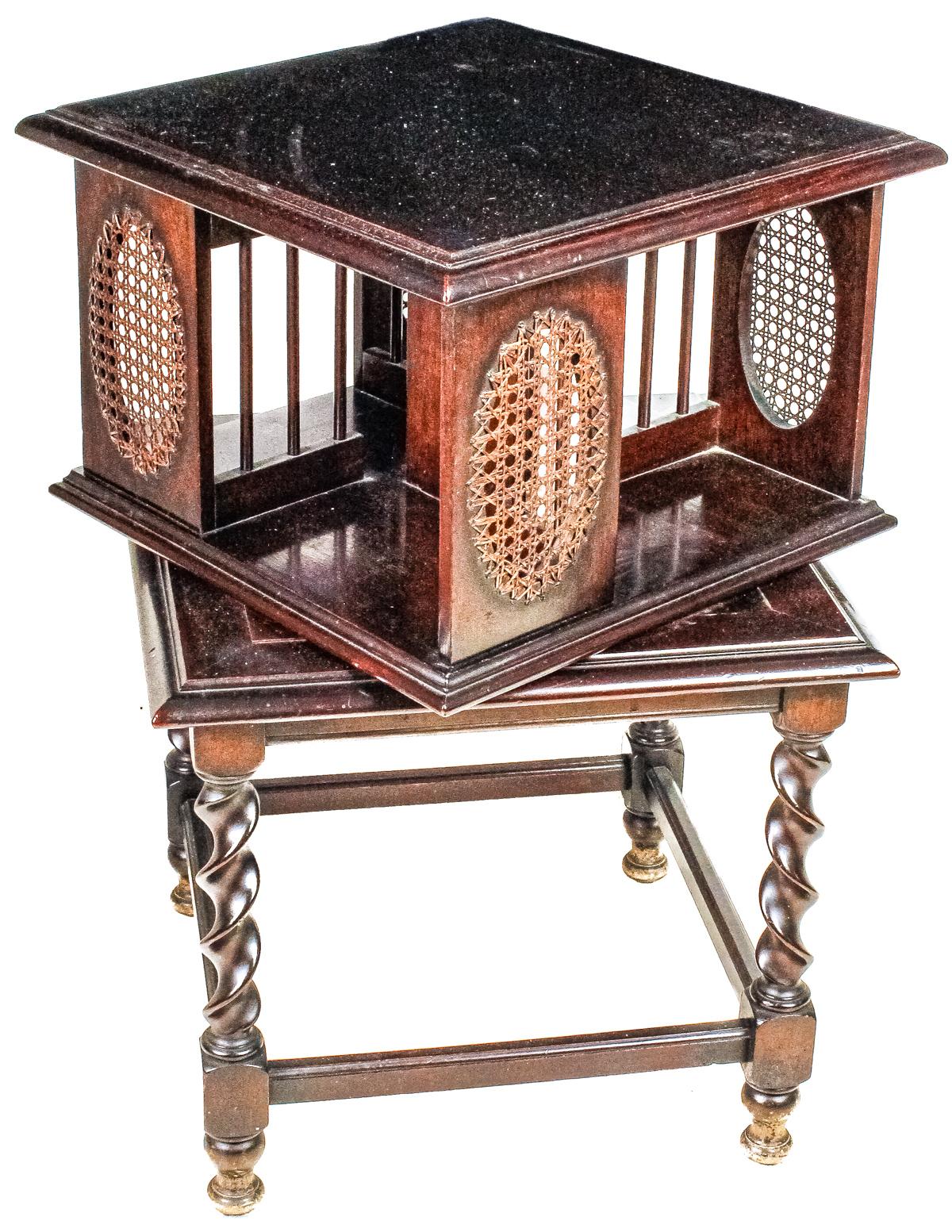 MESITA LIBRERÍA GIRATORIA DE LA PRIMERA MITAD DE SIGLO XX