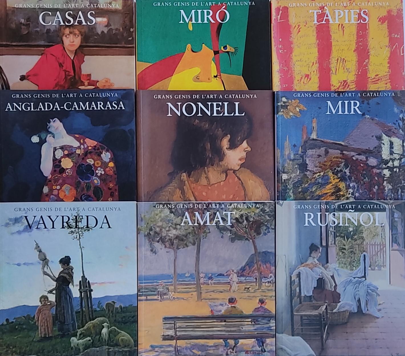 NUEVE LIBROS SOBRE ARTISTAS CATALANES.  