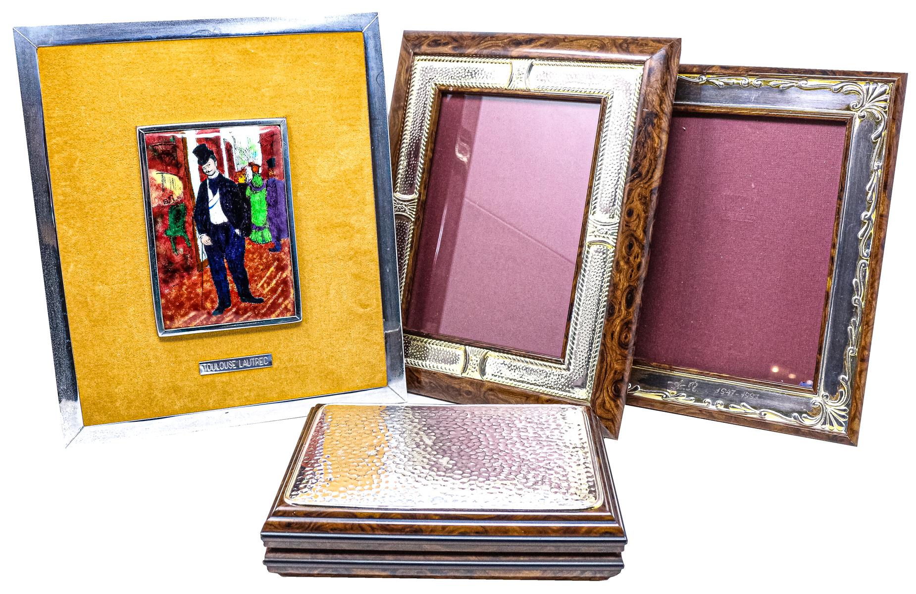 LOTE VARIADO DE MARCOS Y CAJA EN PLATA