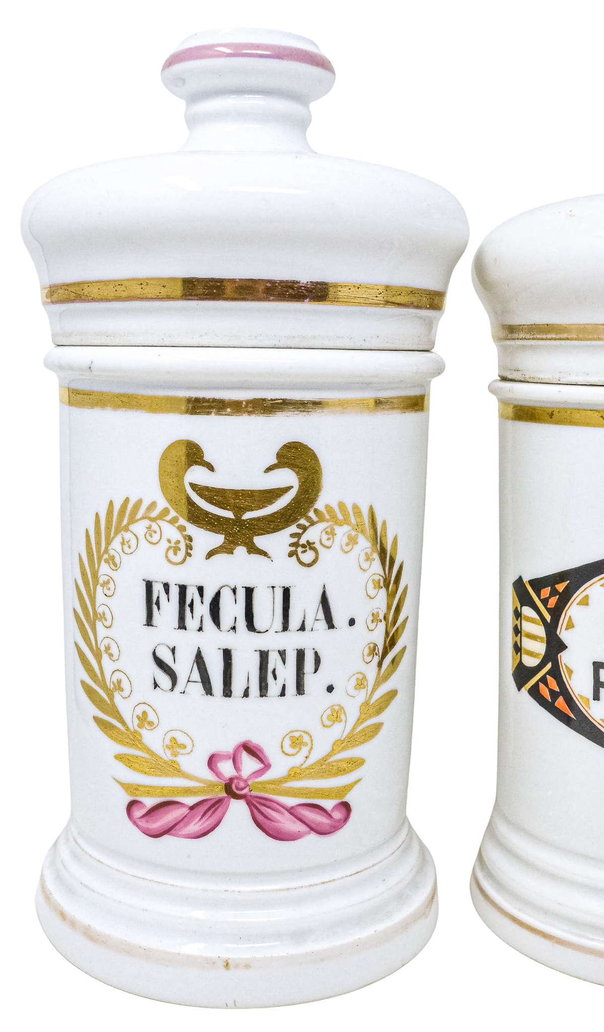 TRES TARROS DE FARMACIA DEL ÚLTIMO TERCIO DE SIGLO XIX