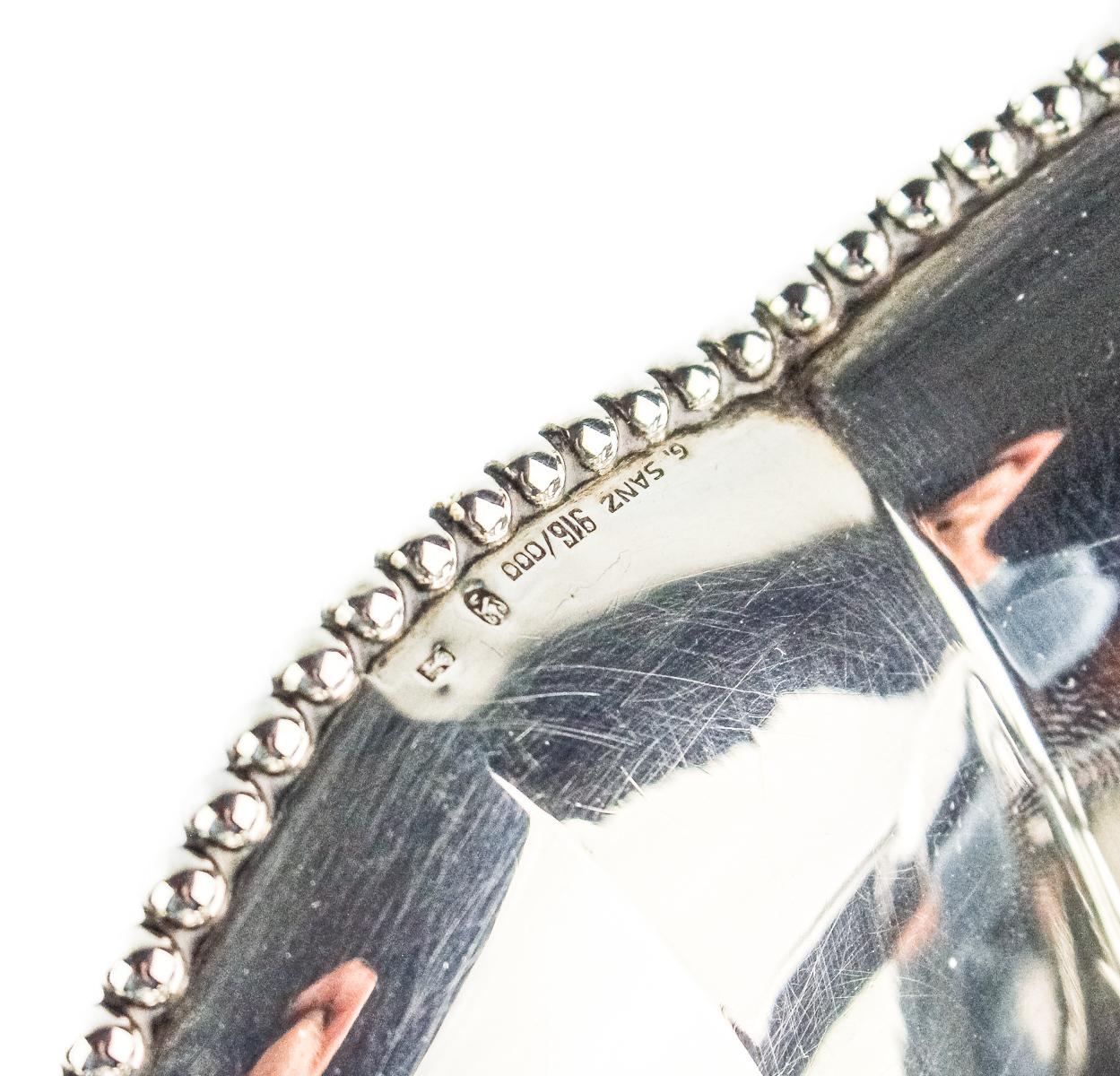 CENTRO DE MESA EN PLATA DE MEDIADOS DEL S.XX