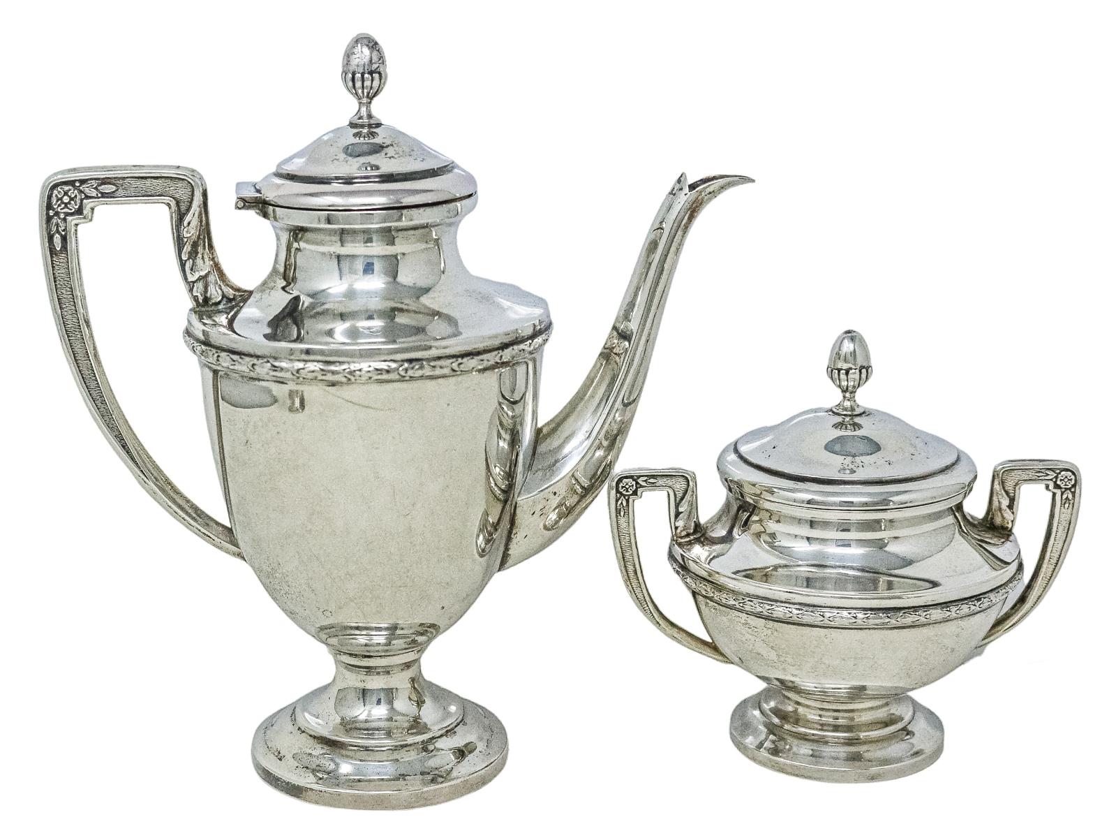 CAFETERA Y AZUCARERO DE PLATA