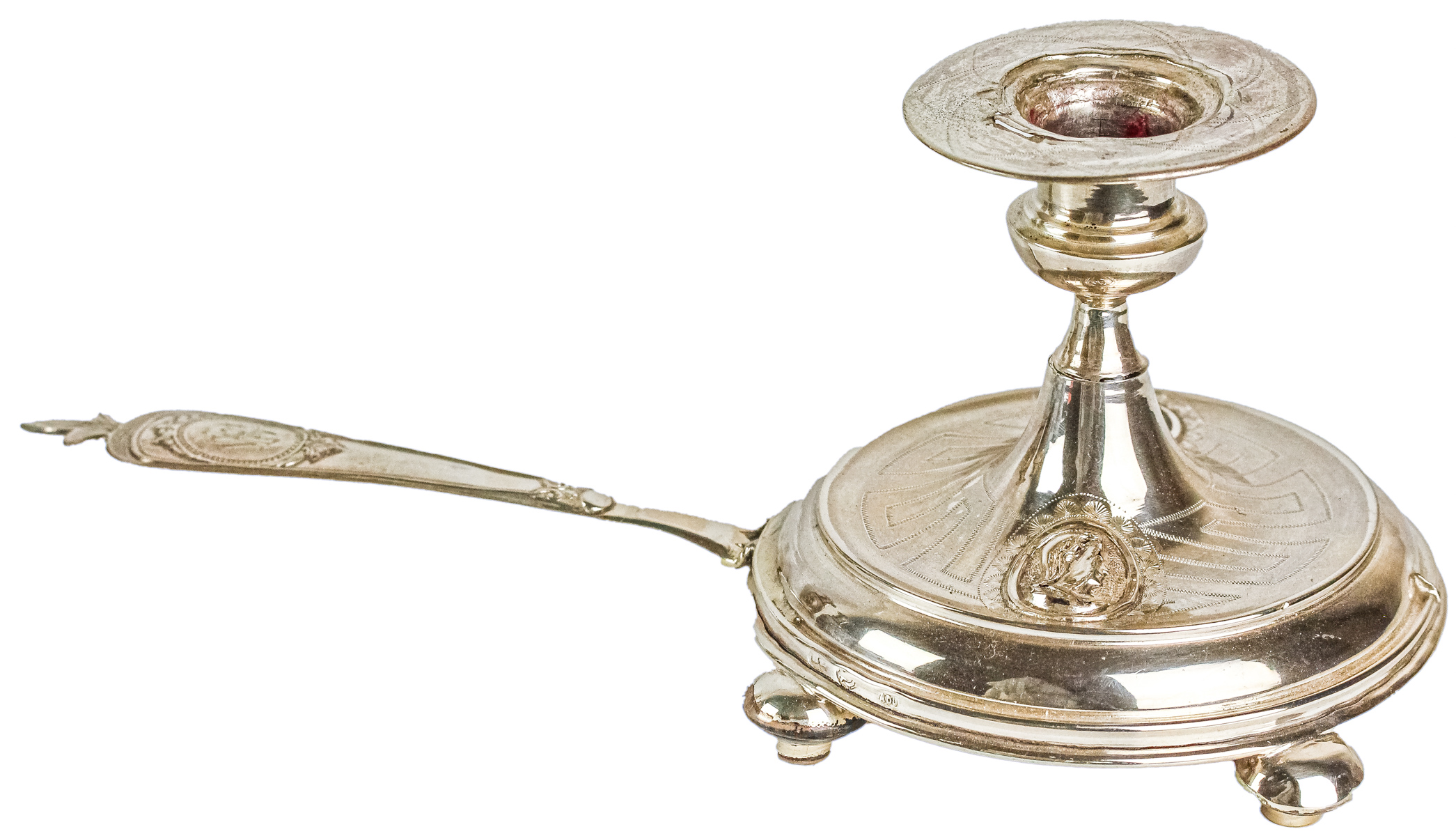 CANDELERO DE PLATA DE MEDIADOS DE S. XX