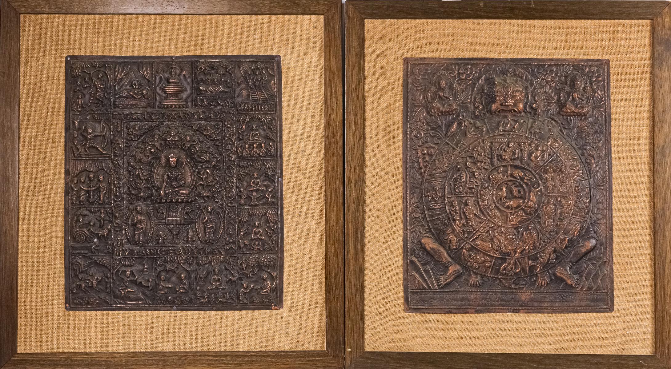 PAREJA DE PLAFONES DECORATIVOS DE LA INDIA